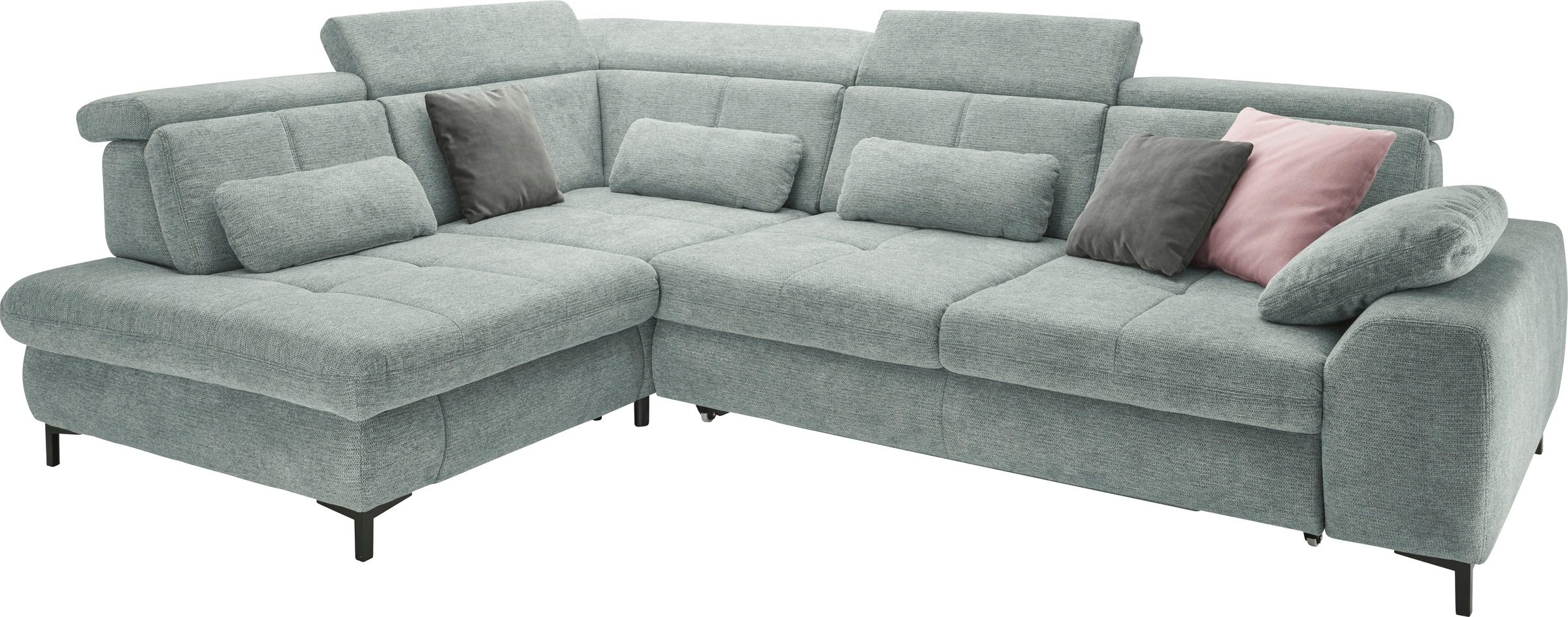 set one by Musterring Ecksofa »SO 3400 Sitzhöhe 47cm oder 49cm, Sitztiefe verstellbar, B/T 317/220 cm«, Kaltschaumpolsterung, Flachgewebe, whlw. mit Funktionen, Sitzhöhe 47