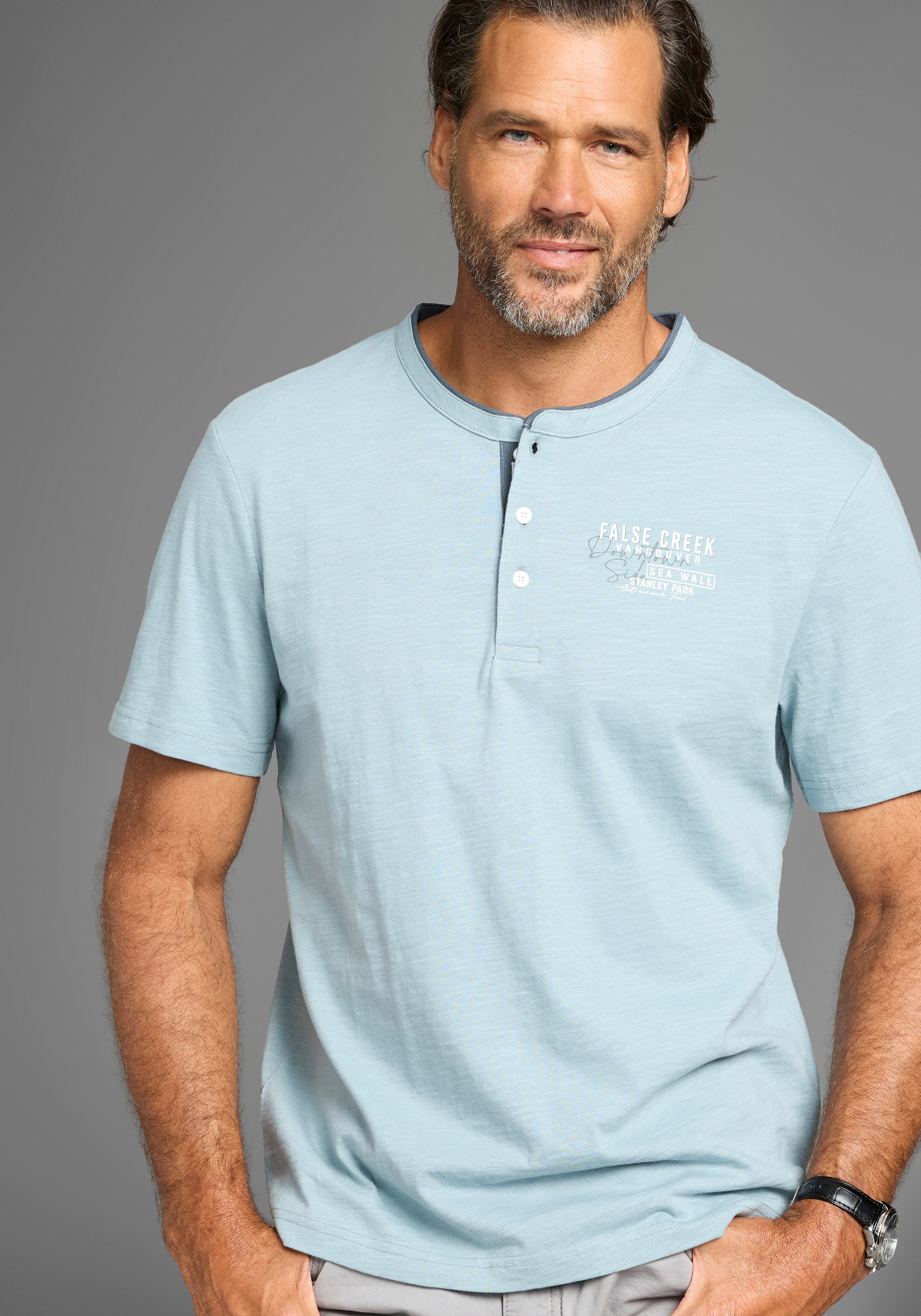 Man's World Marškinėliai su Stehkragen-Optik ir fu...