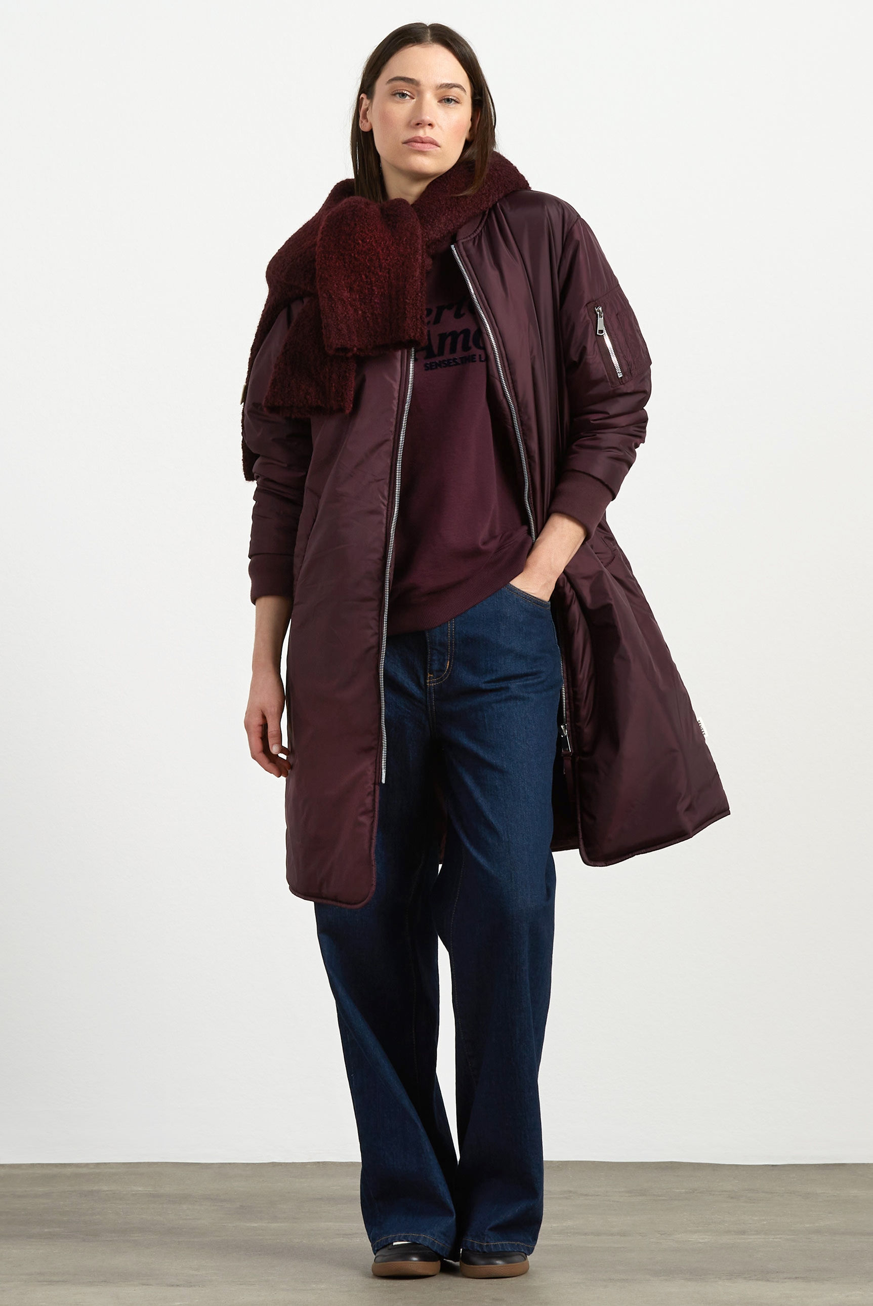 SENSES.THE LABEL Langjacke ohne Kapuze mit Two-Way-Zipper