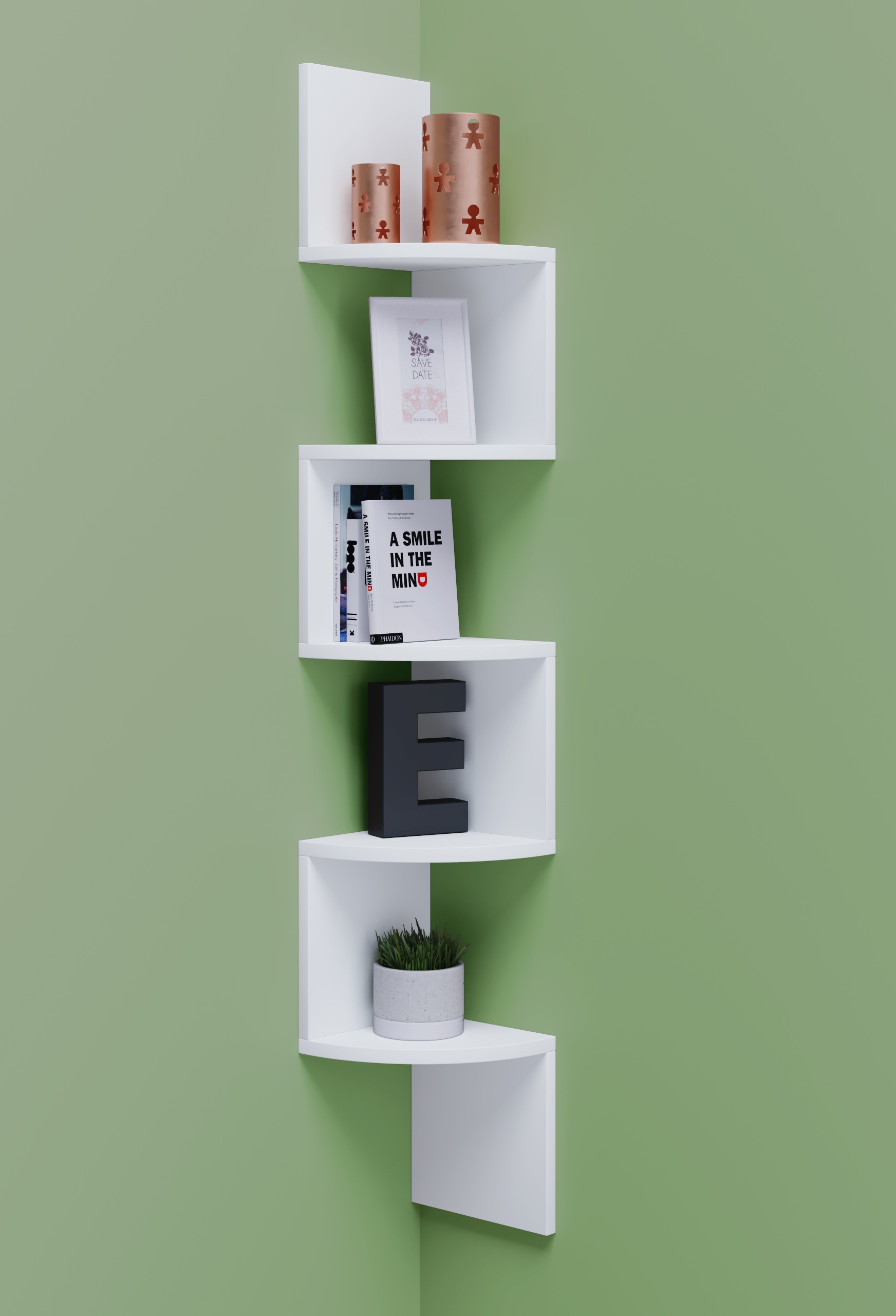 Ebuy24 - Rayon mural Mintis h. 123 x l. 20 x p. 20 cm Blanc