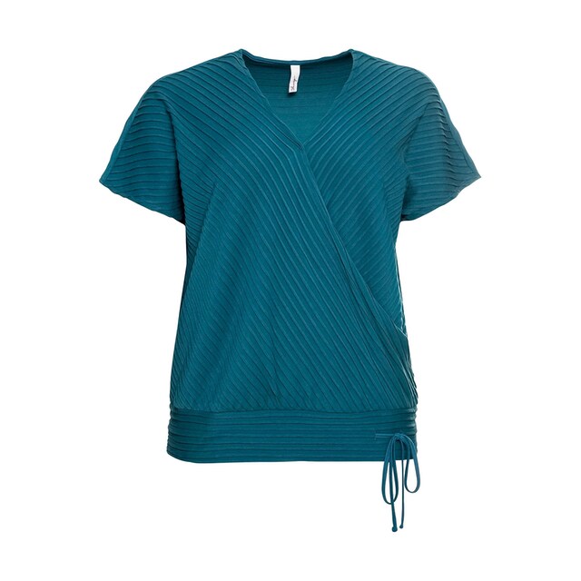 Sheego T-Shirt »Große Größen«, in Wickeloptik, mit aufwendigen Biesen  online bestellen | BAUR