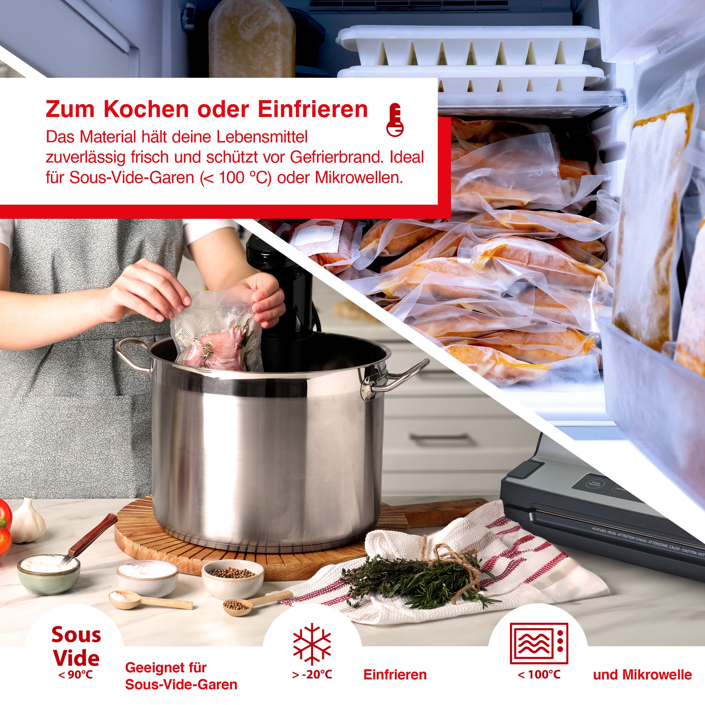 SOLIS OF SWITZERLAND Vakuumier-Folienrollen »ECO S0166«, (Packung, 1 tlg.), 2 Rollen, 30x600 cm