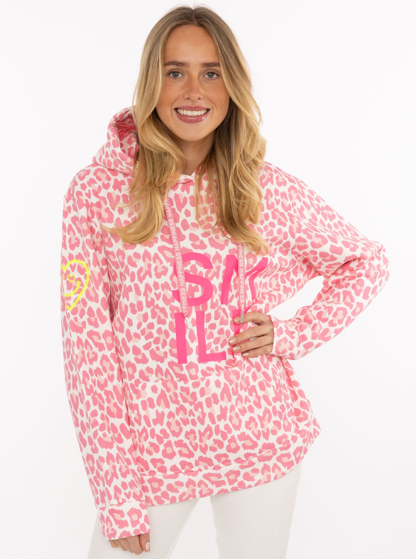 Zwillingsherz Hoodie ""Alissa Leo AOP"", mit SMILE Print, Kapuze, Leo Muste günstig online kaufen