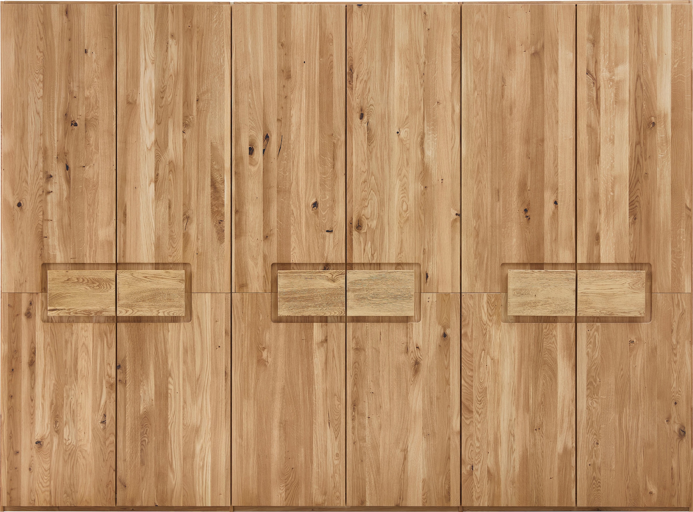Home affaire Kleiderschrank "Ambroise aus Wildeiche, erhältlich in verschiedenen Breiten" Massivholz-Kleiderschrank, im 50 cm Raster planbar