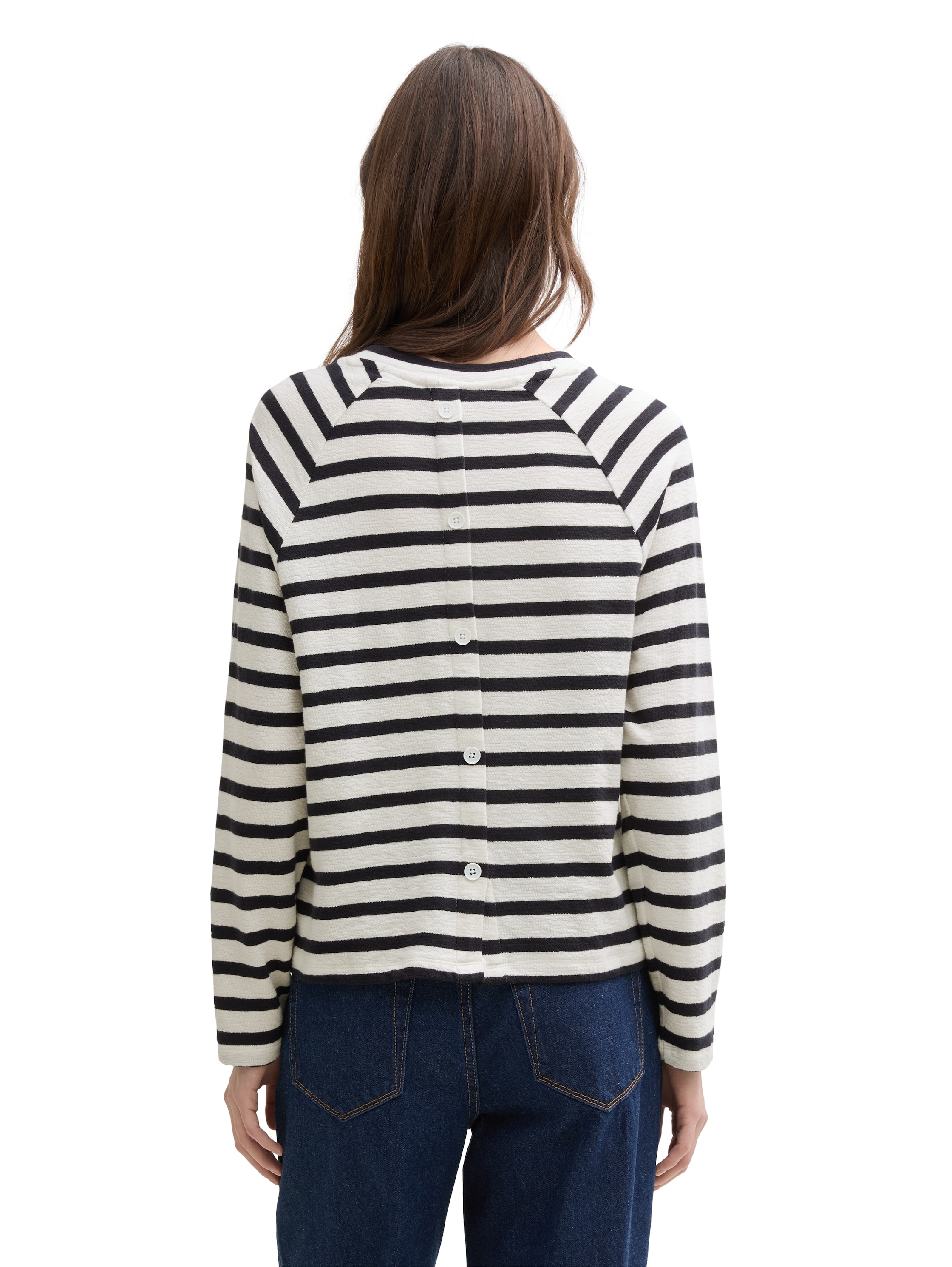 TOM TAILOR Denim Langarmshirt, mit Streifenmuster