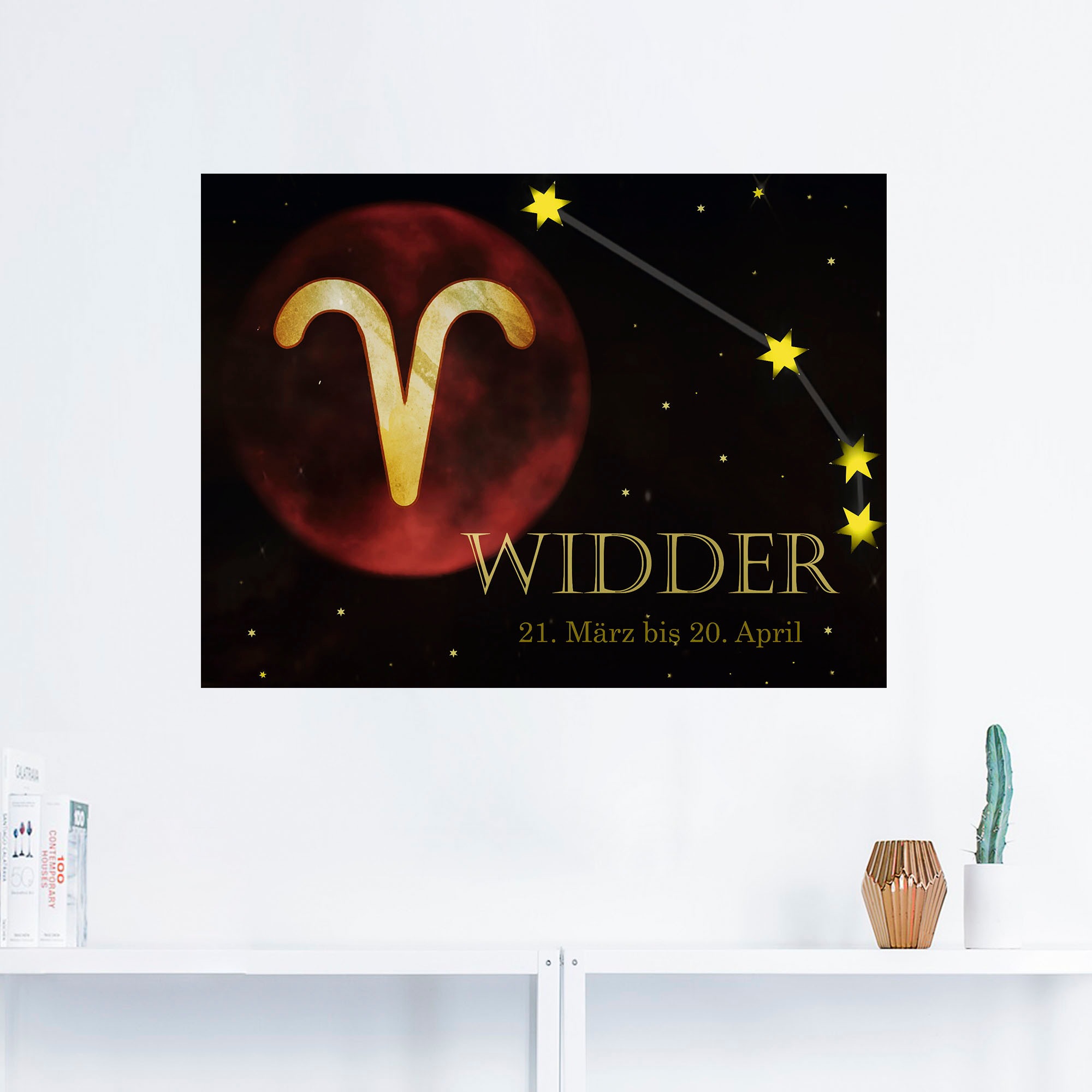 Artland Wandbild »Sternzeichen - Widder«, Bilder von Sternzeichen, (1 St.), als Alubild, Leinwandbild, Wandaufkleber oder Poster in versch. Größen