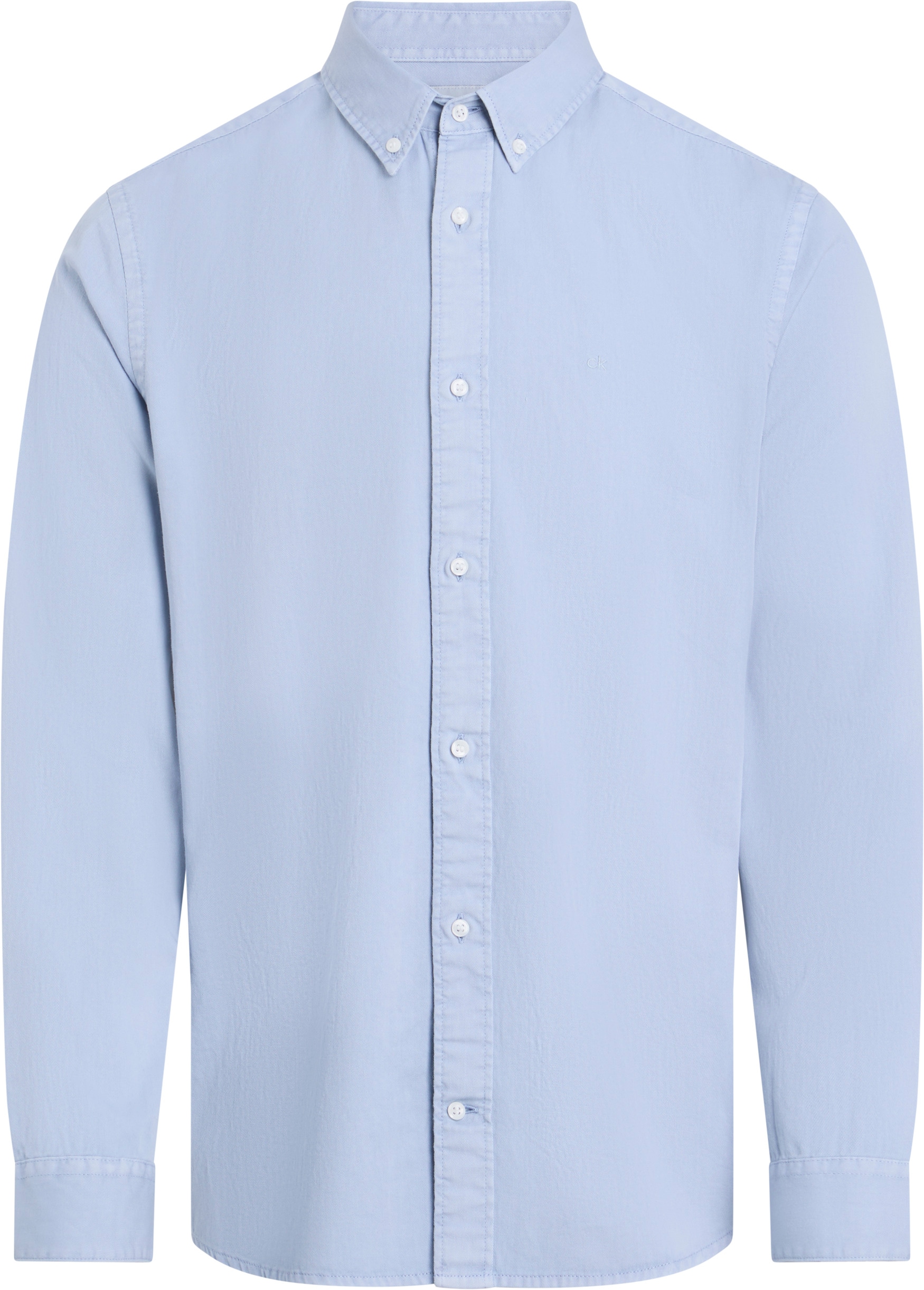 Calvin Klein Langarmhemd »GARMENT DYED LW TWILL L/S SHIRT«, mit Logostickerei