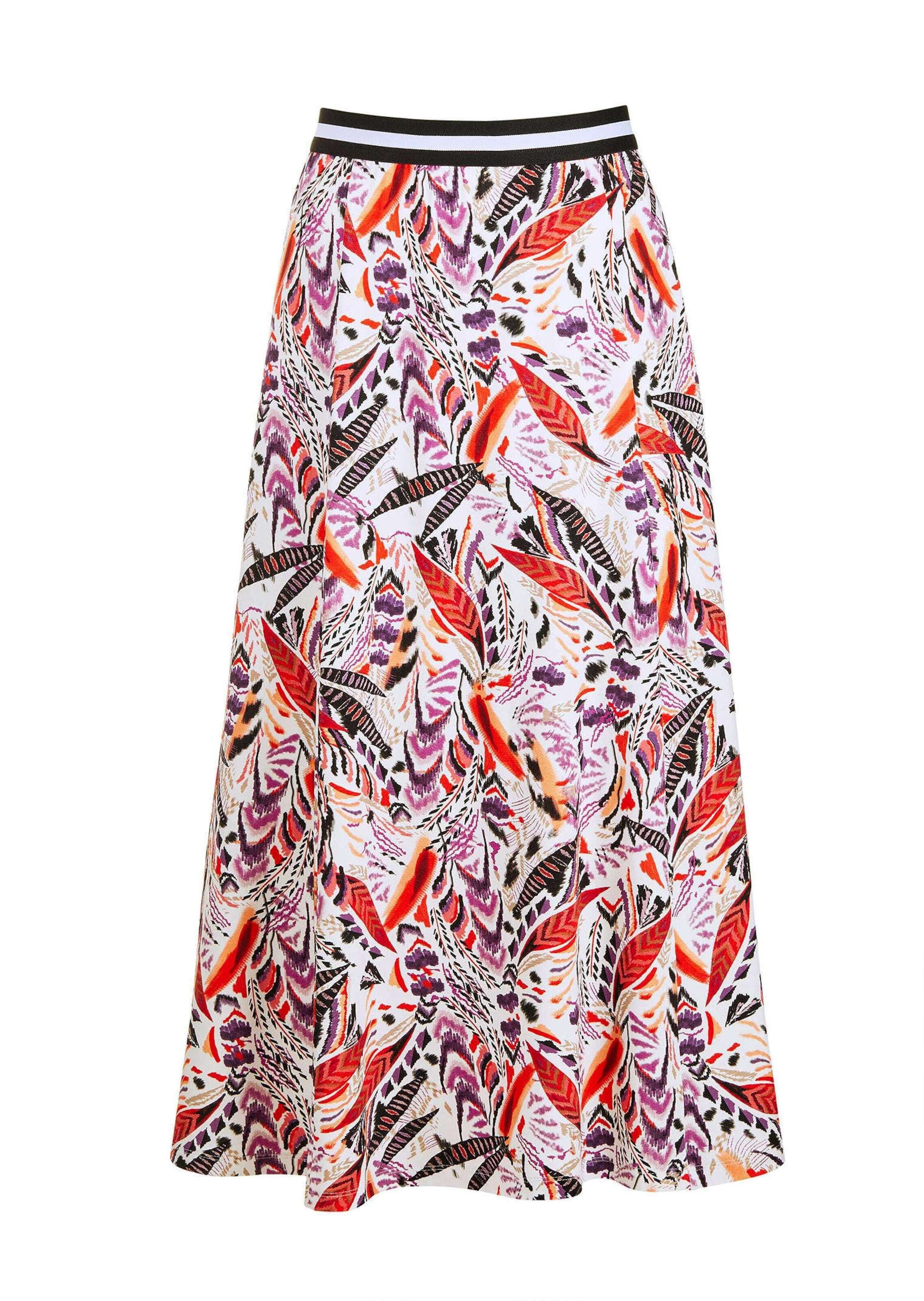 GOLDNER Maxirock "Kurzgröße Midi Ethno Rock mit Gummibund" Kontrastfarbiger günstig online kaufen