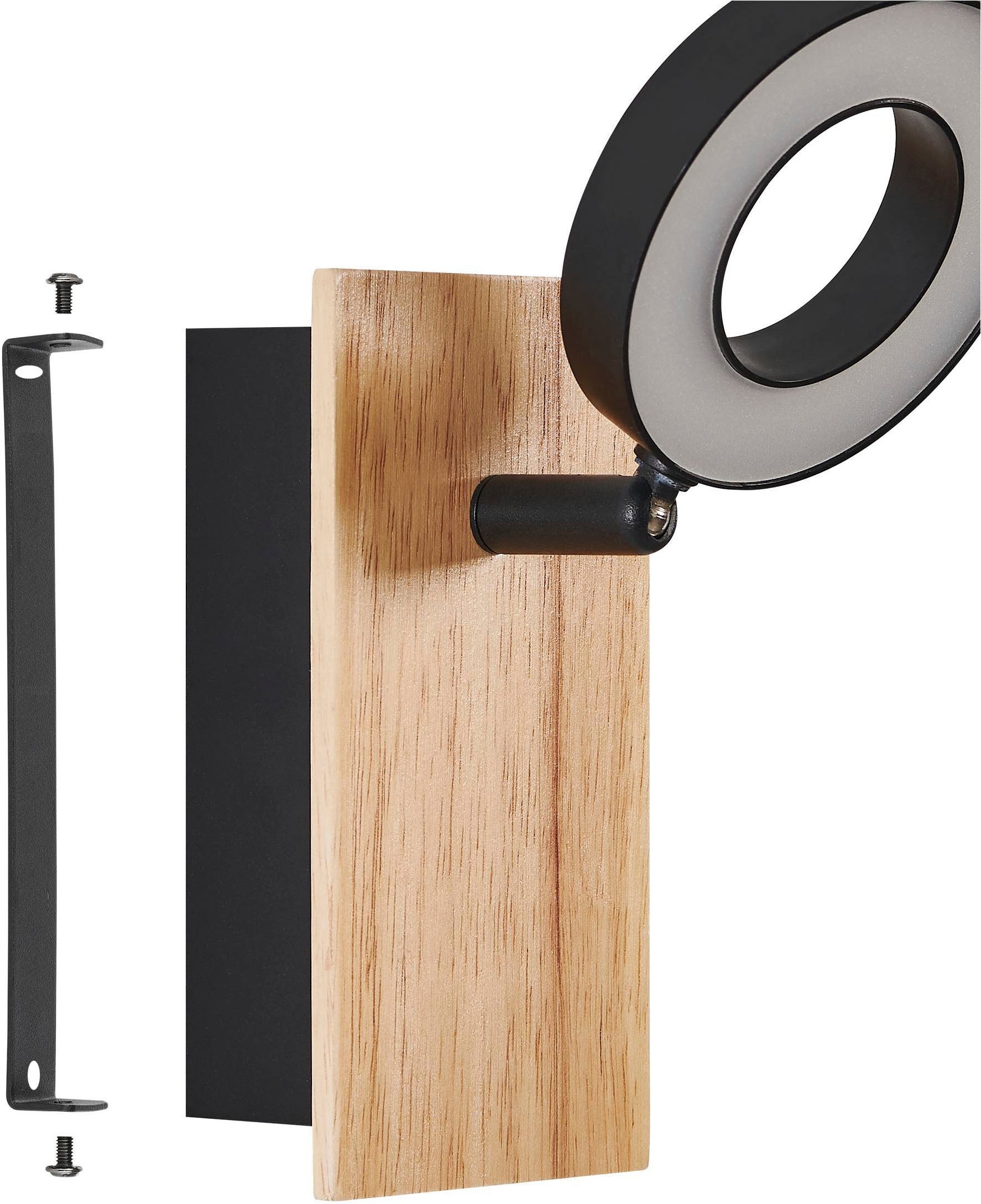 EGLO Deckenleuchte »Rielves Deckenlampe, Holz und Metall, Spotbalken schwenkbar, Lampe« LED-Modul 1 Stk. Warmweiß Spot - L7 x H15 x AL17,5 cm - braun, schwarz - 1X4,2W inkl.