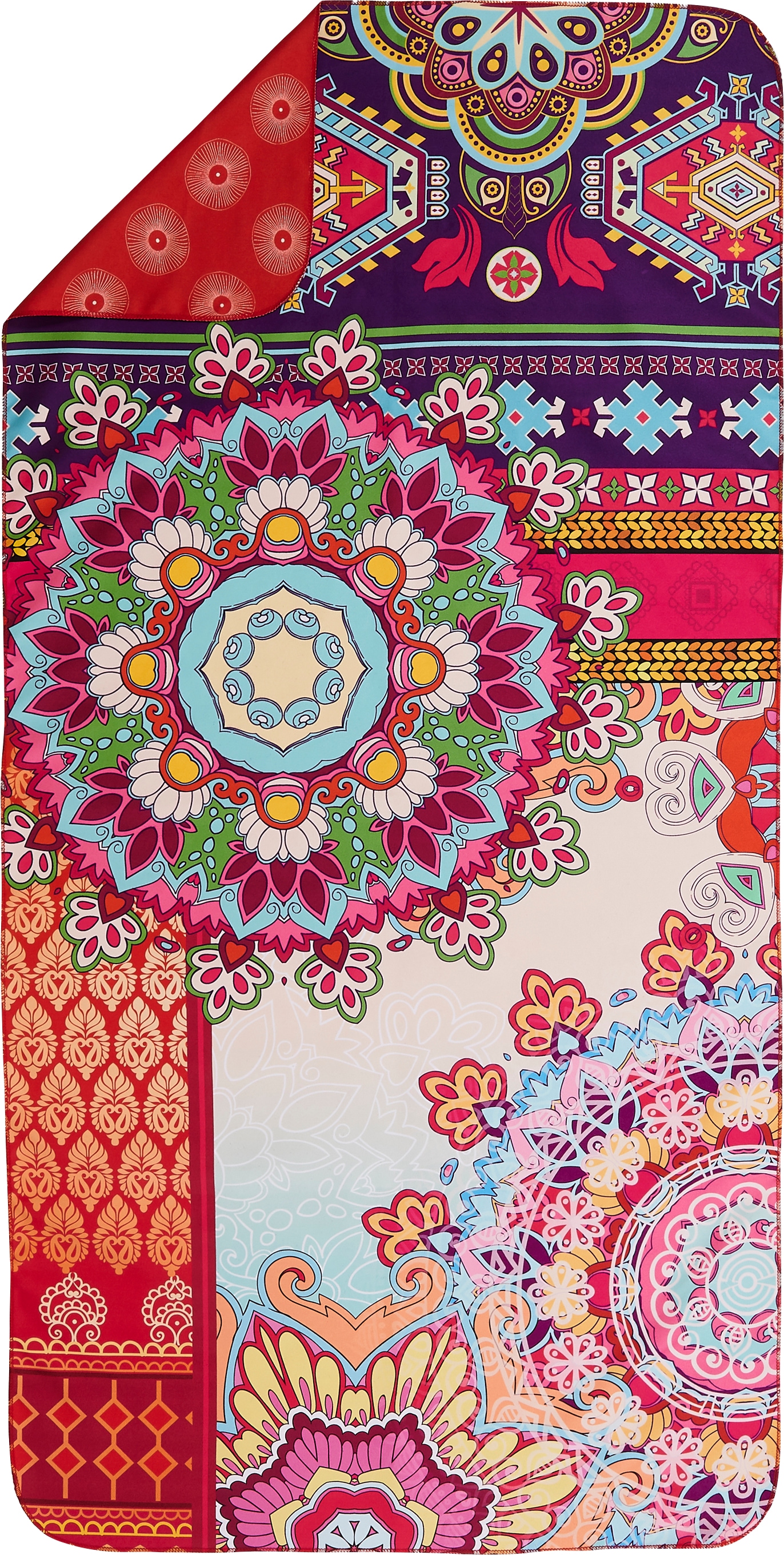 Strandtuch HIP, B:50cm L:100cm, bunt, Microfaser, Obermaterial: 100% Polyester, Handtücher, "Sherhia", Mikrofaser, Schnelltrocknend, Reisen, Sport,