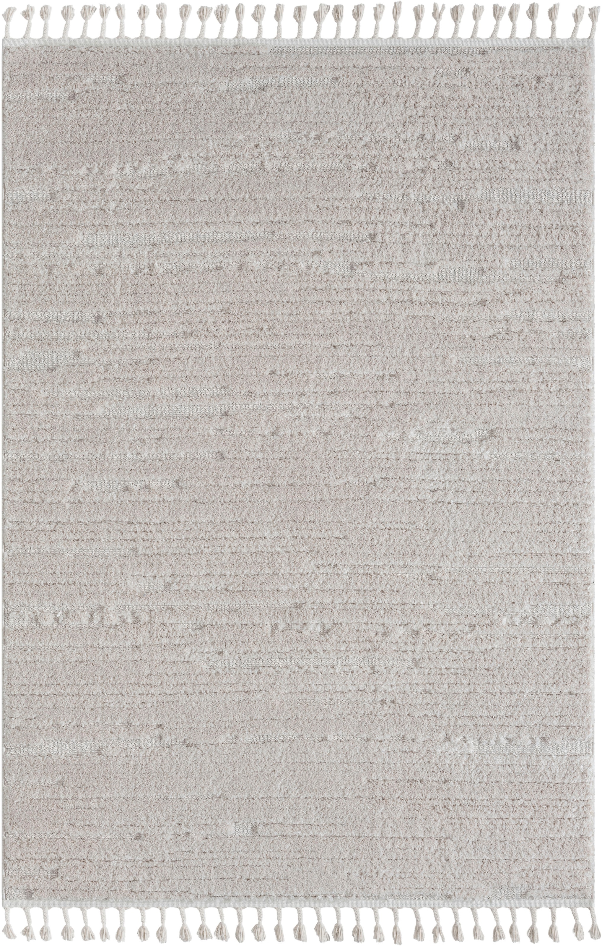 Myflair Möbel & Accessoires Teppich »Enya«, rechteckig, 17 mm Höhe, Uni Farben, Hoch-Tief Effekt, mit Fransen, besonders weich
