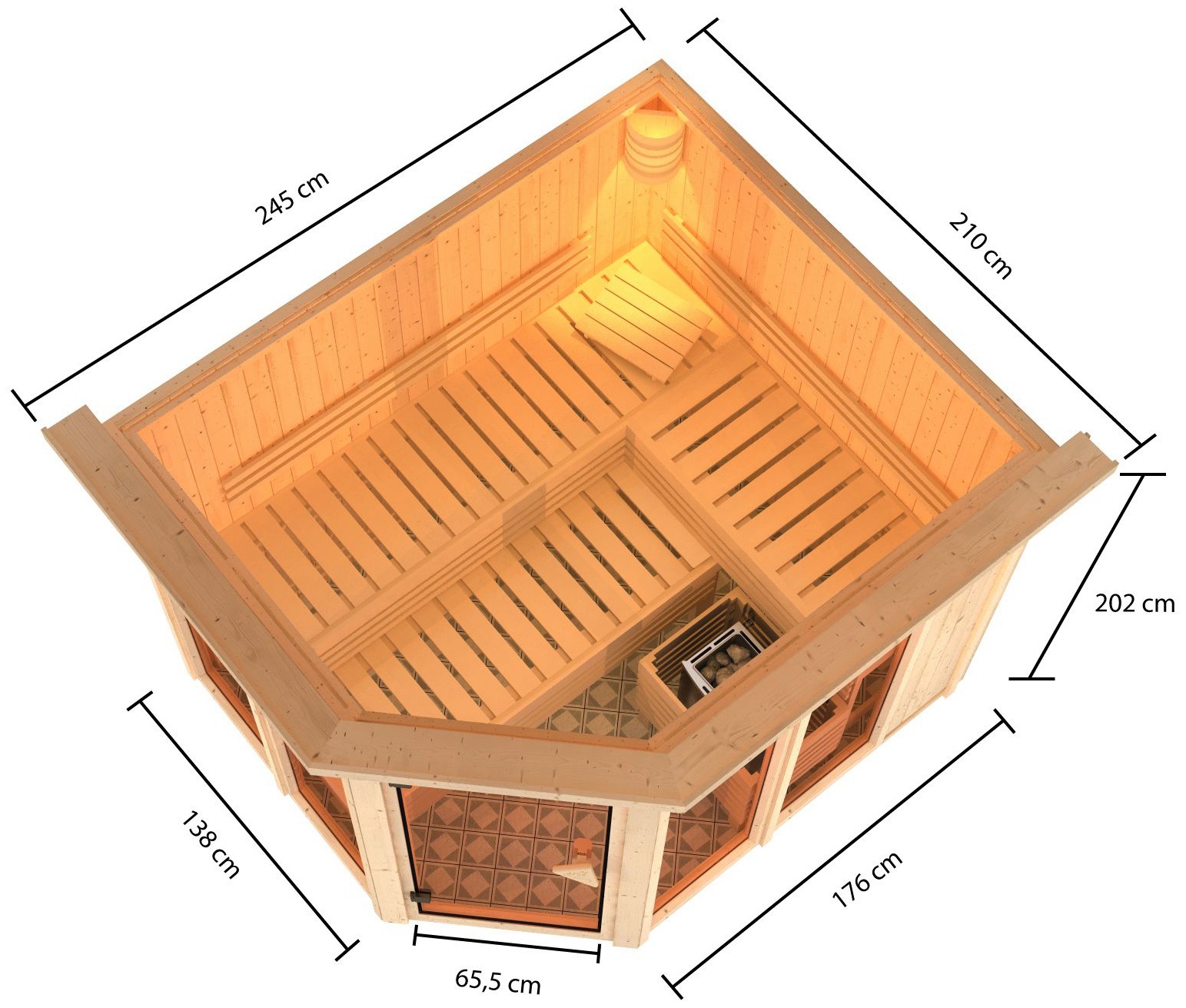 Karibu Sauna »Anike 3«, ohne Ofen