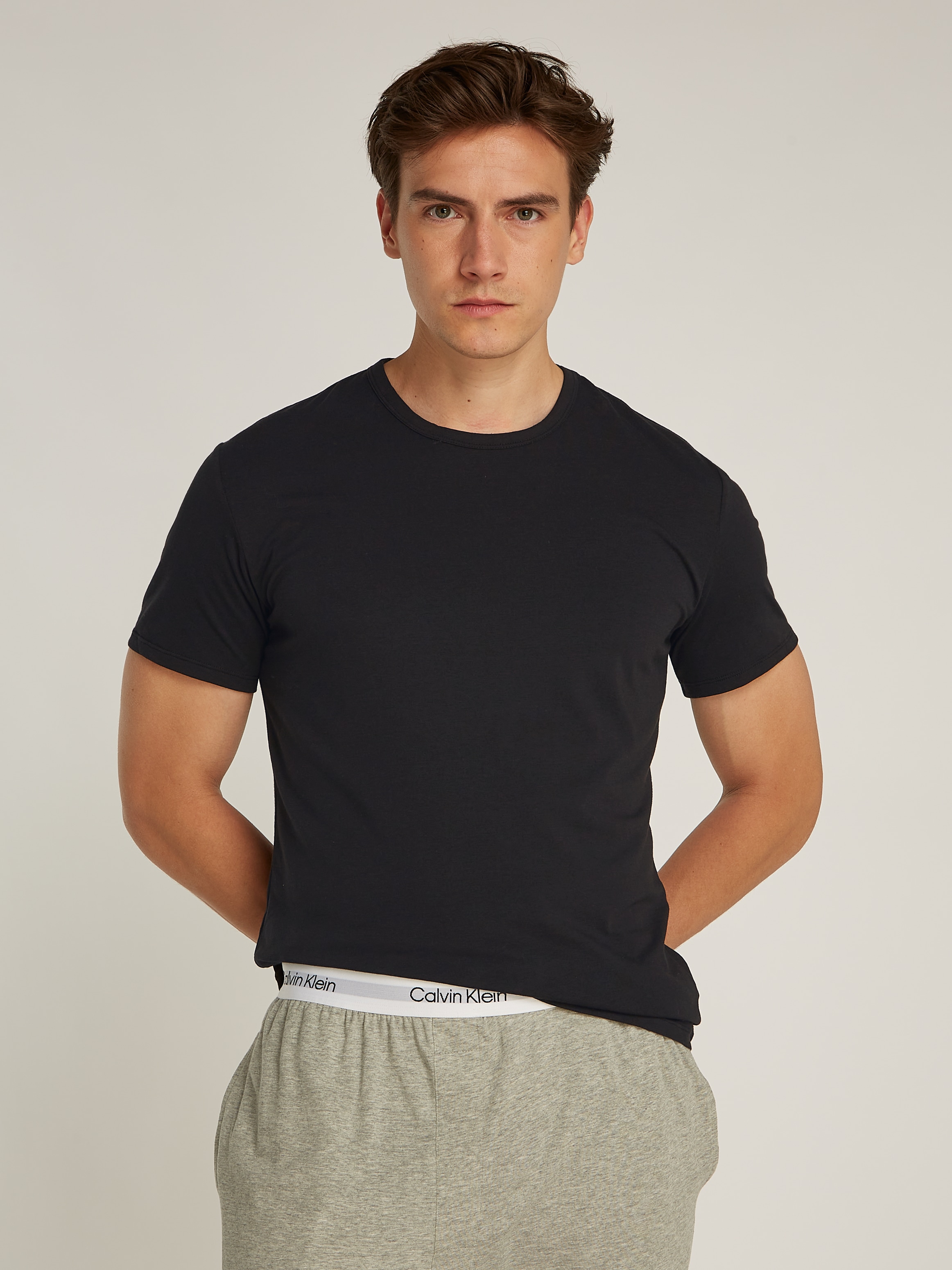 Calvin Klein Underwear T-Shirt »S/S CREW NECK 3PK«, (Packung, 3 tlg., 3er-Pack), mit Logo am Saum