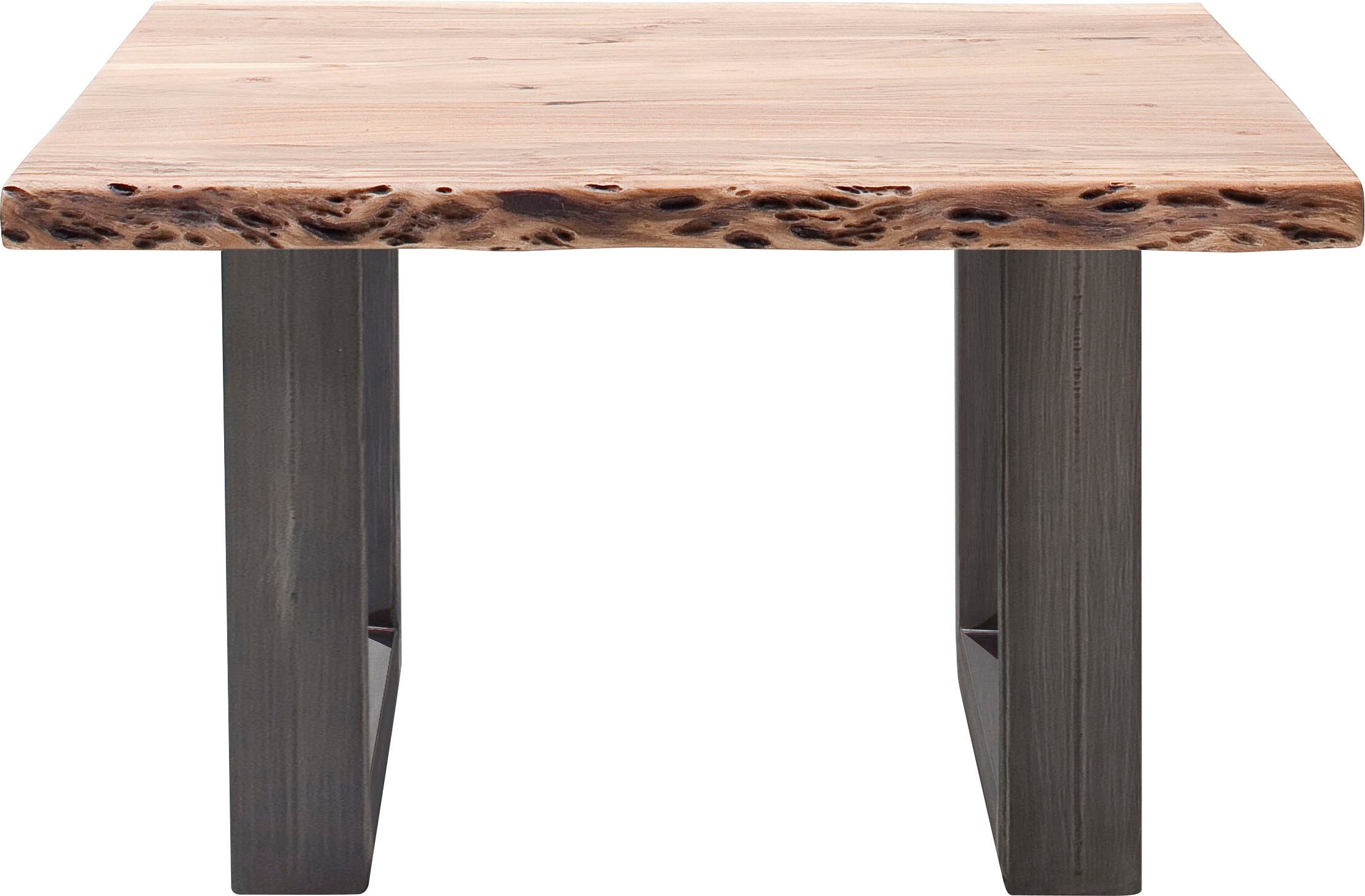 MCA furniture Couchtisch »Cartagena«, Couchtisch Massivholz mit Baumkante und natürlichen Rissen und Löchern