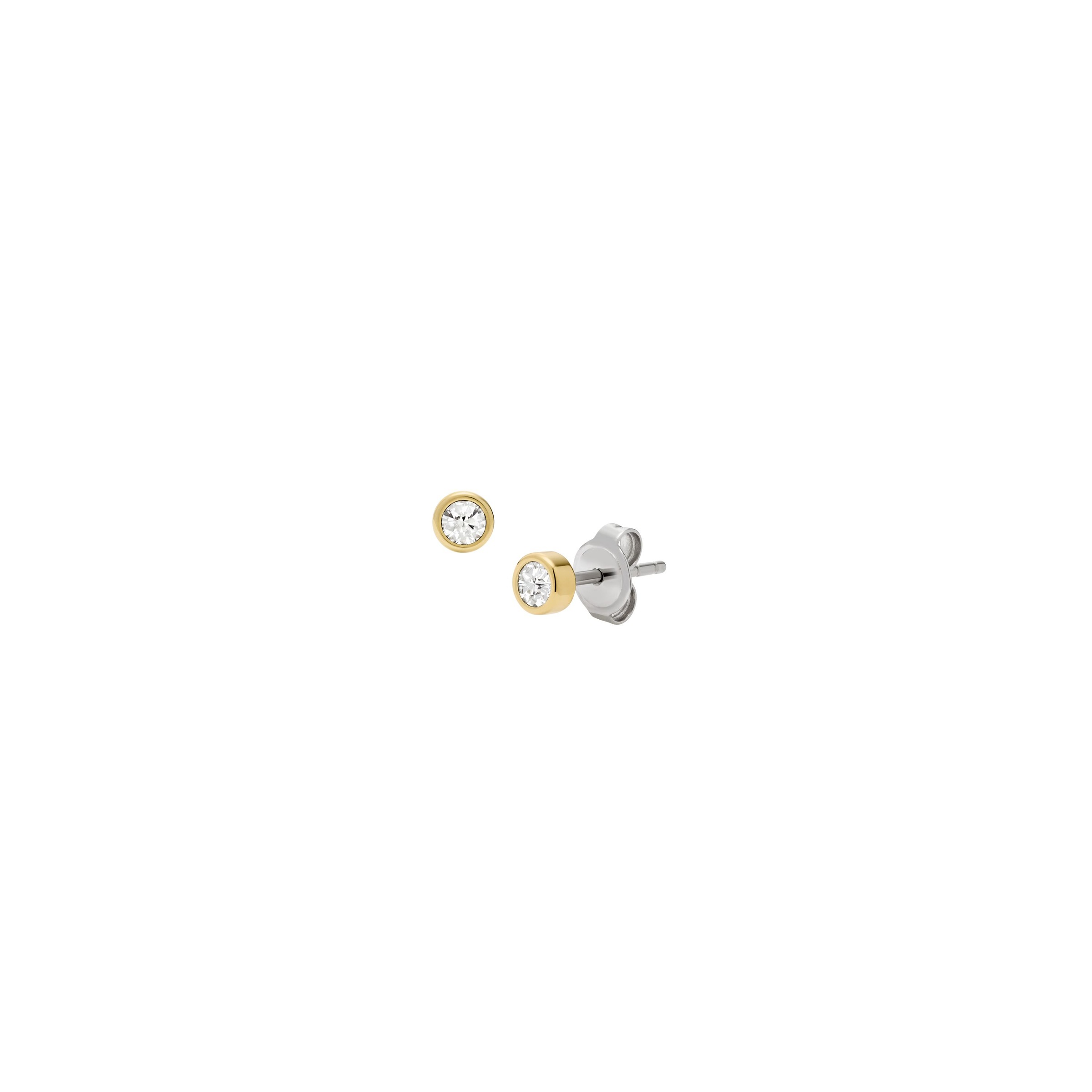 Ohrring und Ketten Set FOSSIL "Mulitpack Schmuck Geschenk Edelstahl JEWELRY", gold (gelbgoldfarben, kristallweiß, kristallweiß), Schmuck_Sets, Damen, Edelstahl, glitzernd, glänzend, mit Glasstein 3
