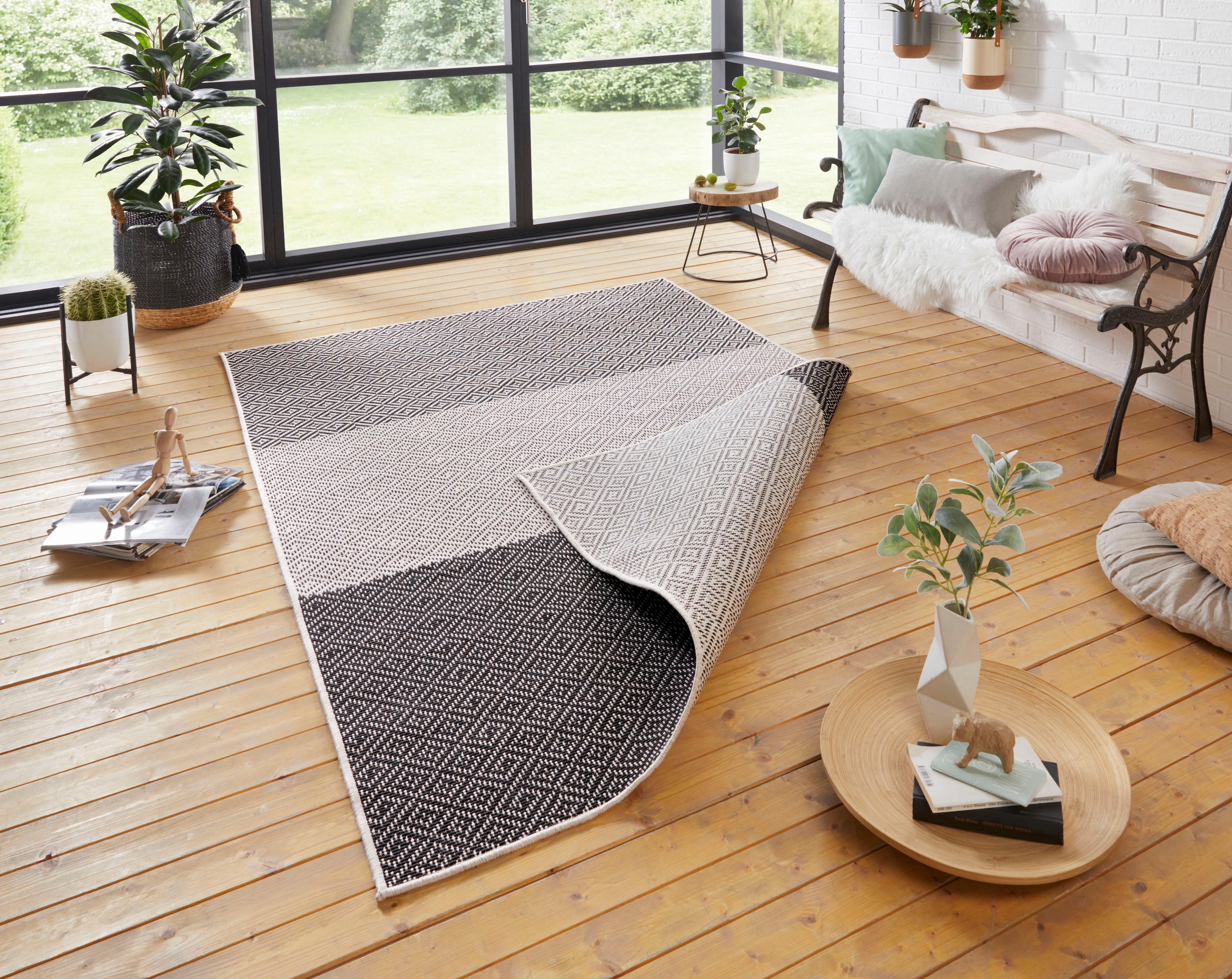 NORTHRUGS Teppich »Maui«, rechteckig, 5 mm Höhe, In- und Outdoor geeignet, Wendbar, Wohnzimmer