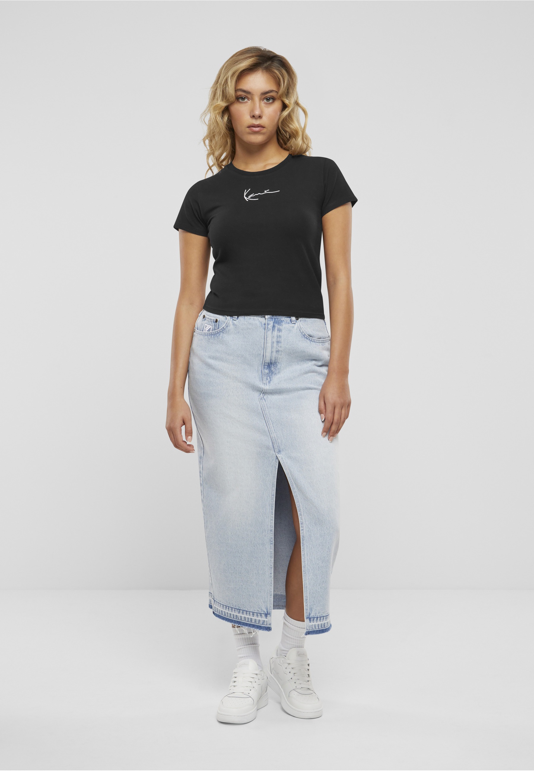 Karl Kani Maxirock »Karl Kani Damen KW242-033-1 Karl Kani OG Long Denim Skirt« 1 Stk.