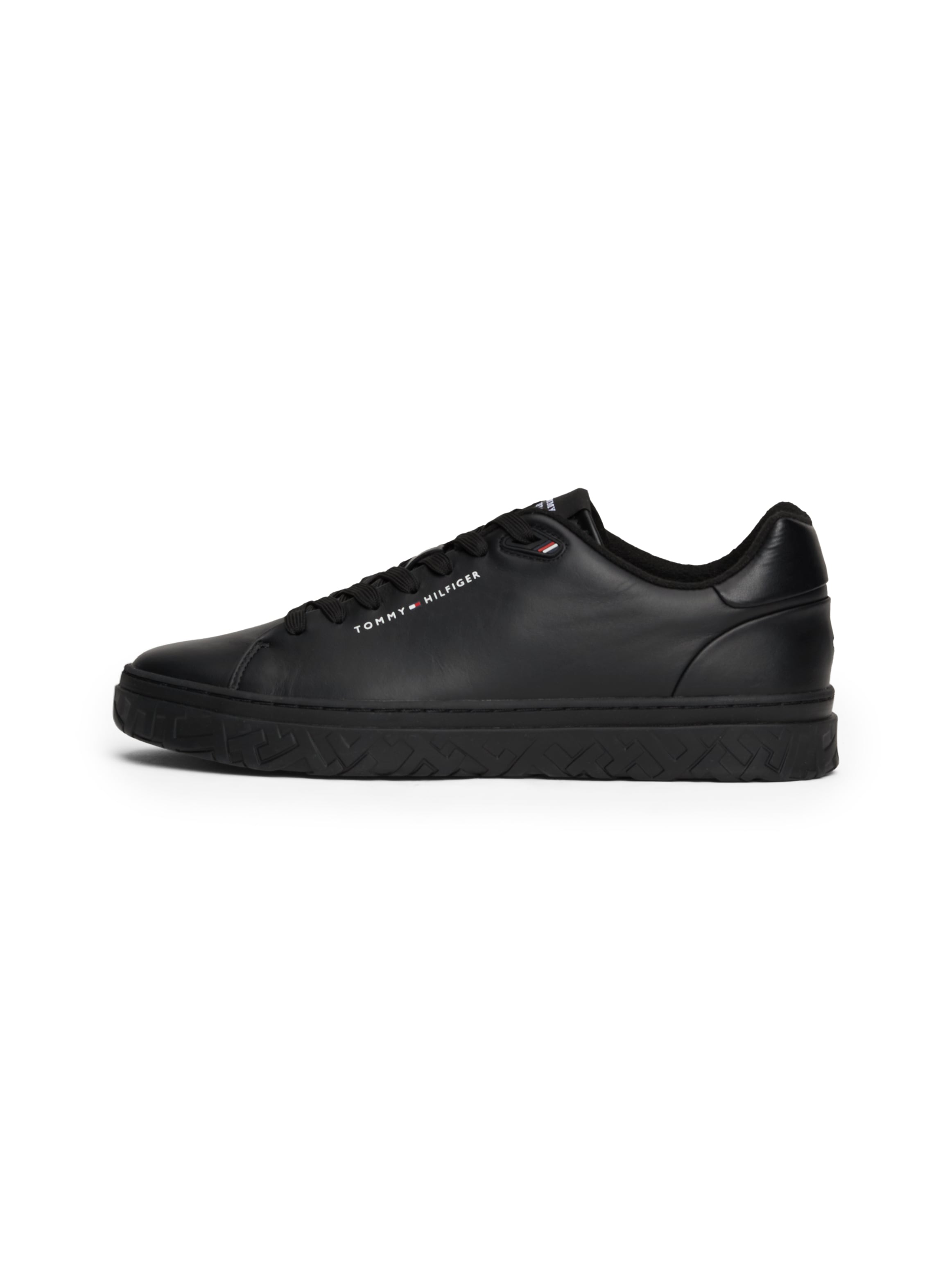 Tommy Hilfiger Sneaker »COURT THICK CUPSOLE LEATHER«, Plateau, Freizeitschuh, Halbschuh, Schnürschuh mit Logoschriftzug