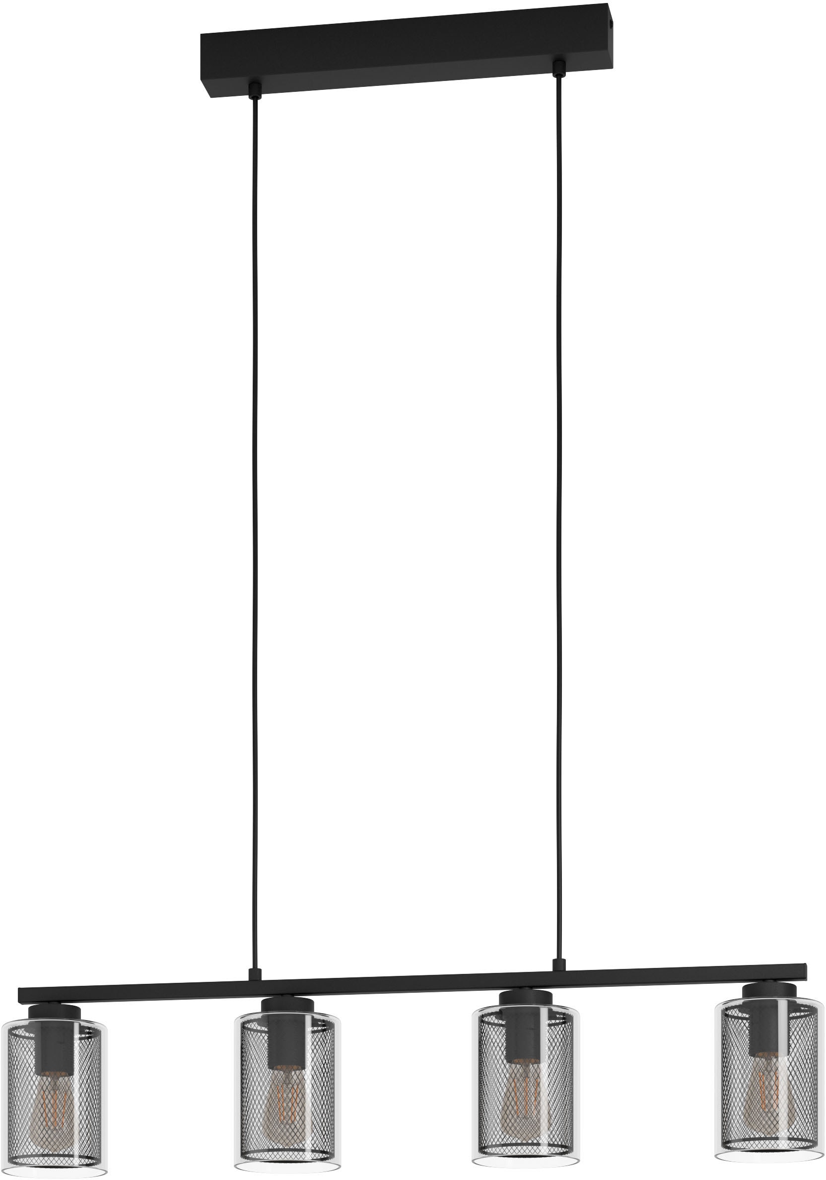 EGLO Hängeleuchte "ZOCABON", schwarz, H: 110cm, 1 Stk., Leuchten, Hängeleuchte in schwarz aus Stahl - exkl. E27 - 40W, Hängeleuchte