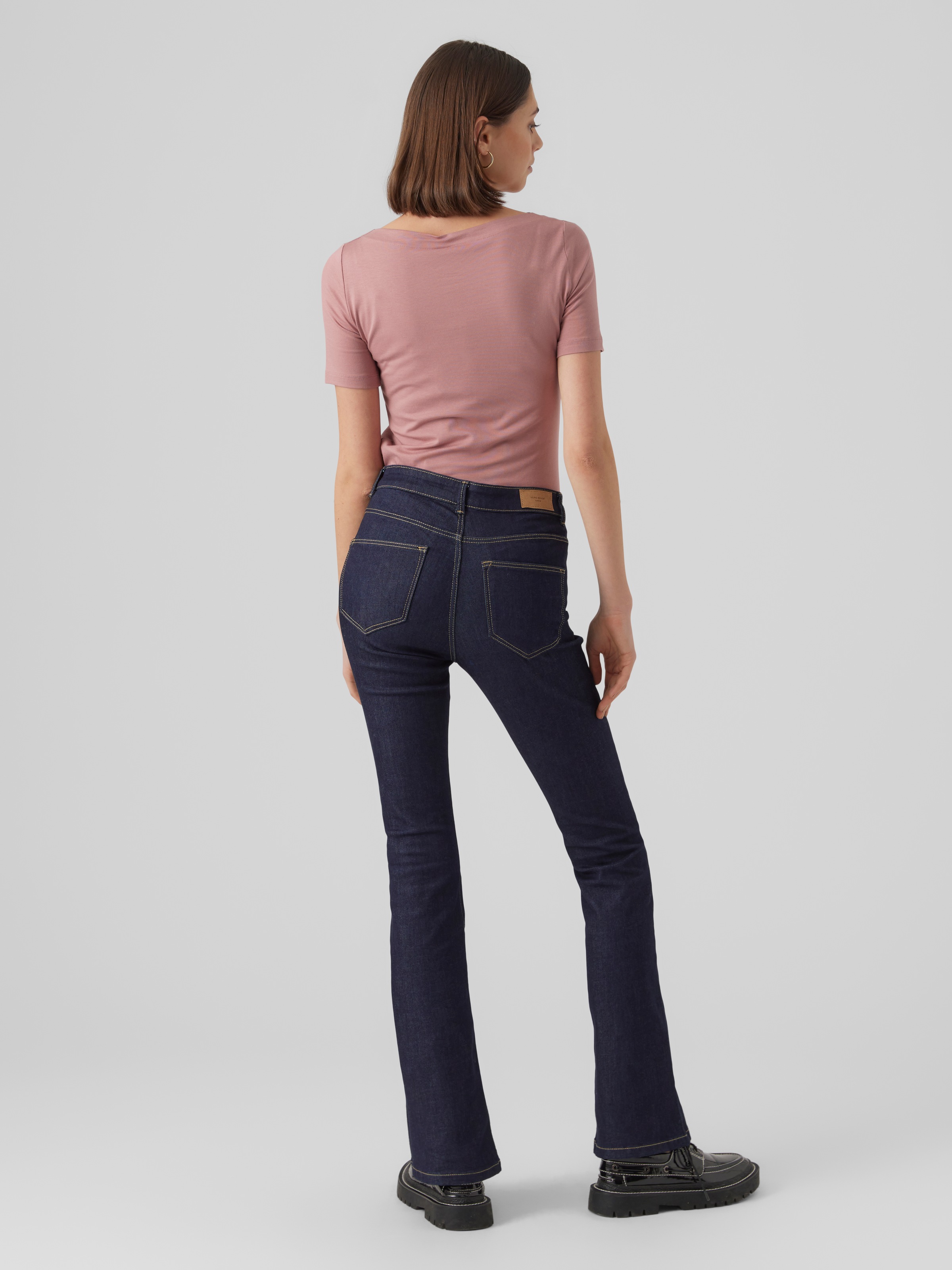 Kurzarmshirt VERO MODA "VMPANDA MODAL S/S TOP NOOS", Damen, Gr. XS, rosa (nostalgia rose), Jersey, Obermaterial: 48% Baumwolle, 48% Modal (TENCEL™), 4% Elasthan, unifarben, slim fit normal, U-Boot-Ausschnitt, Shirts 3