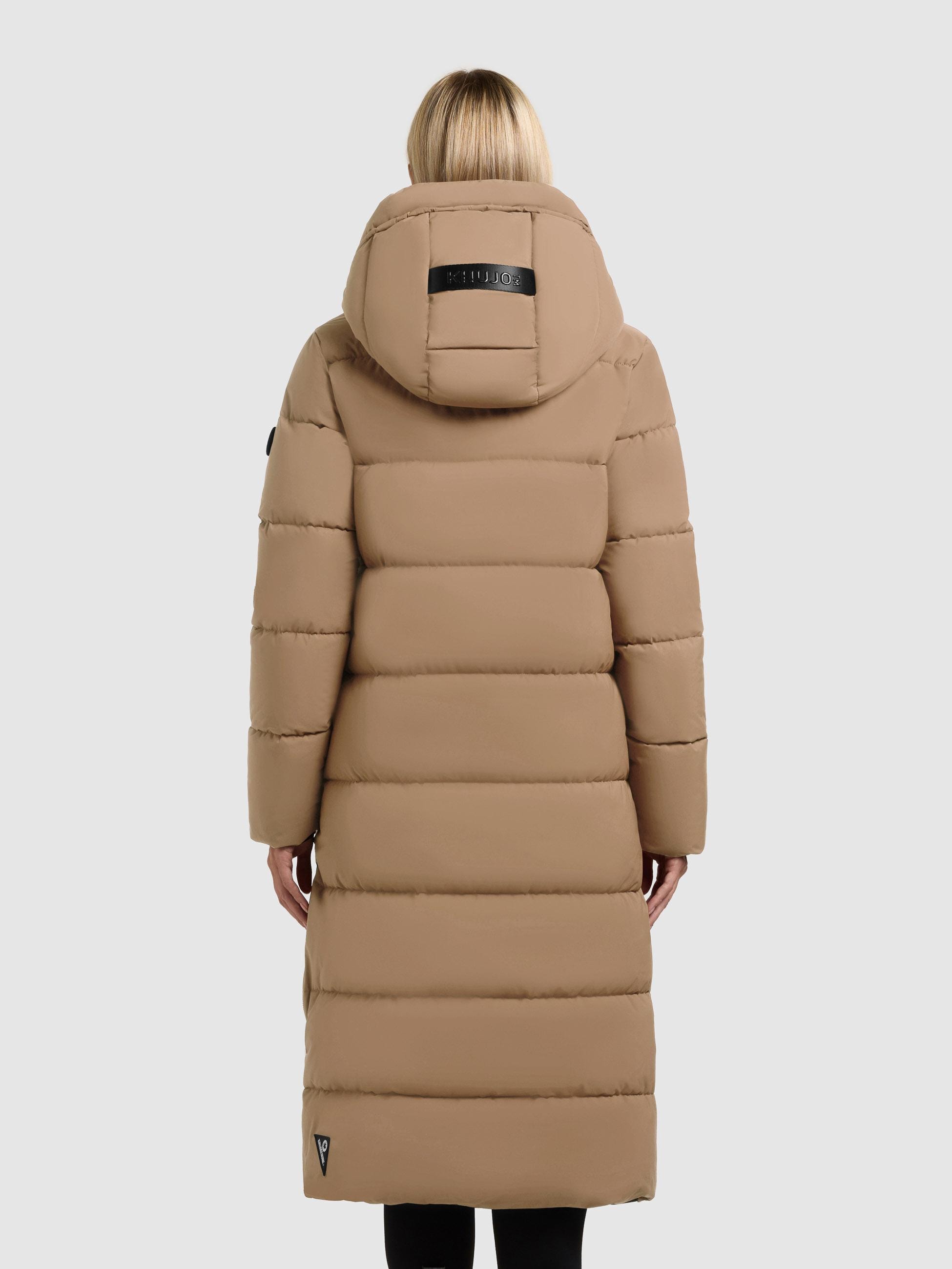 khujo Steppmantel »Dote2« Extralanger Damen Mantel mit abnehmbarer Kapuze
