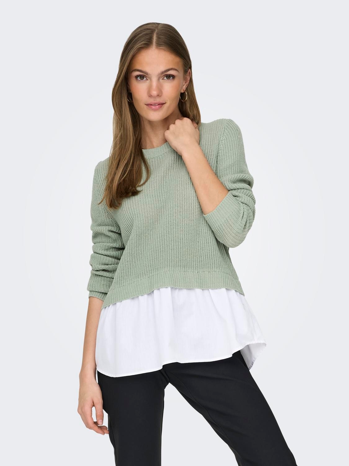 ONLY Rundhalspullover »ONLVIVIANA LS MIX O-NECK CC KNT«