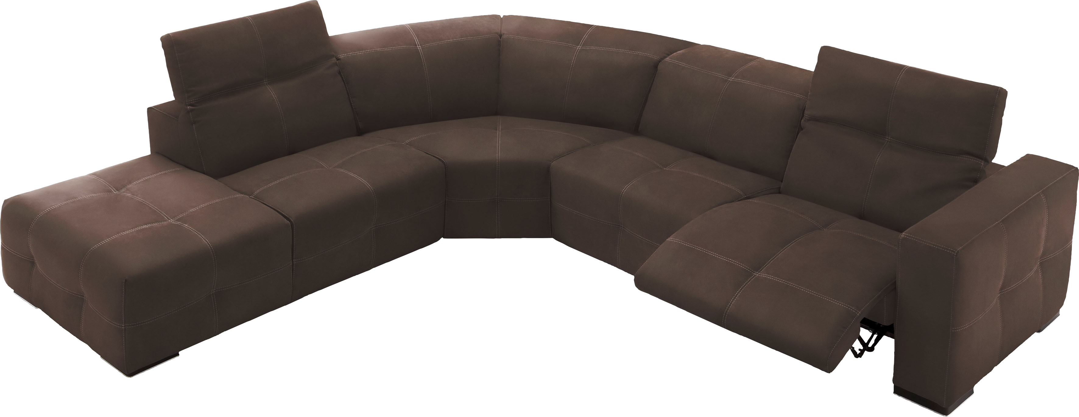 Egoitaliano Ecksofa "Sauvanne, Designsofa der Extraklasse, elegant und bequem, L-Form" wahlweise mit elektrischer Relaxfunktion, Kopfteilverstellung