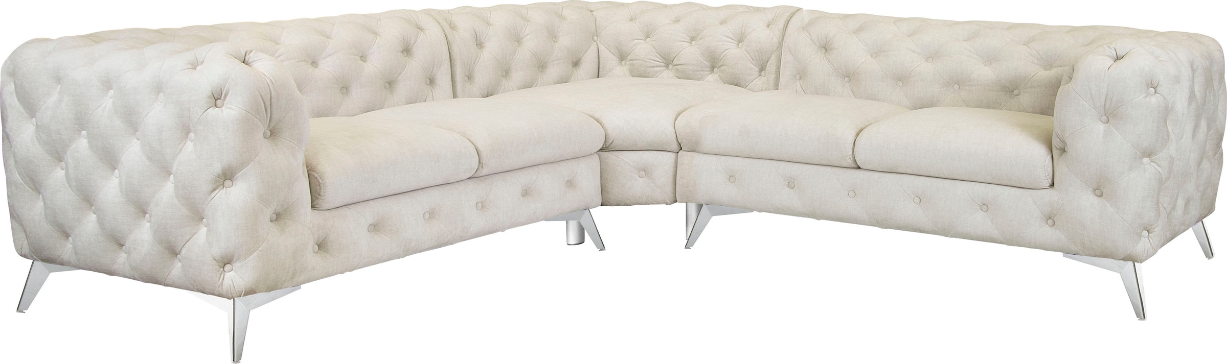Home affaire Chesterfield-Sofa "Ecksofa GLYNIS L-Form mit Wellenunterfederu günstig online kaufen
