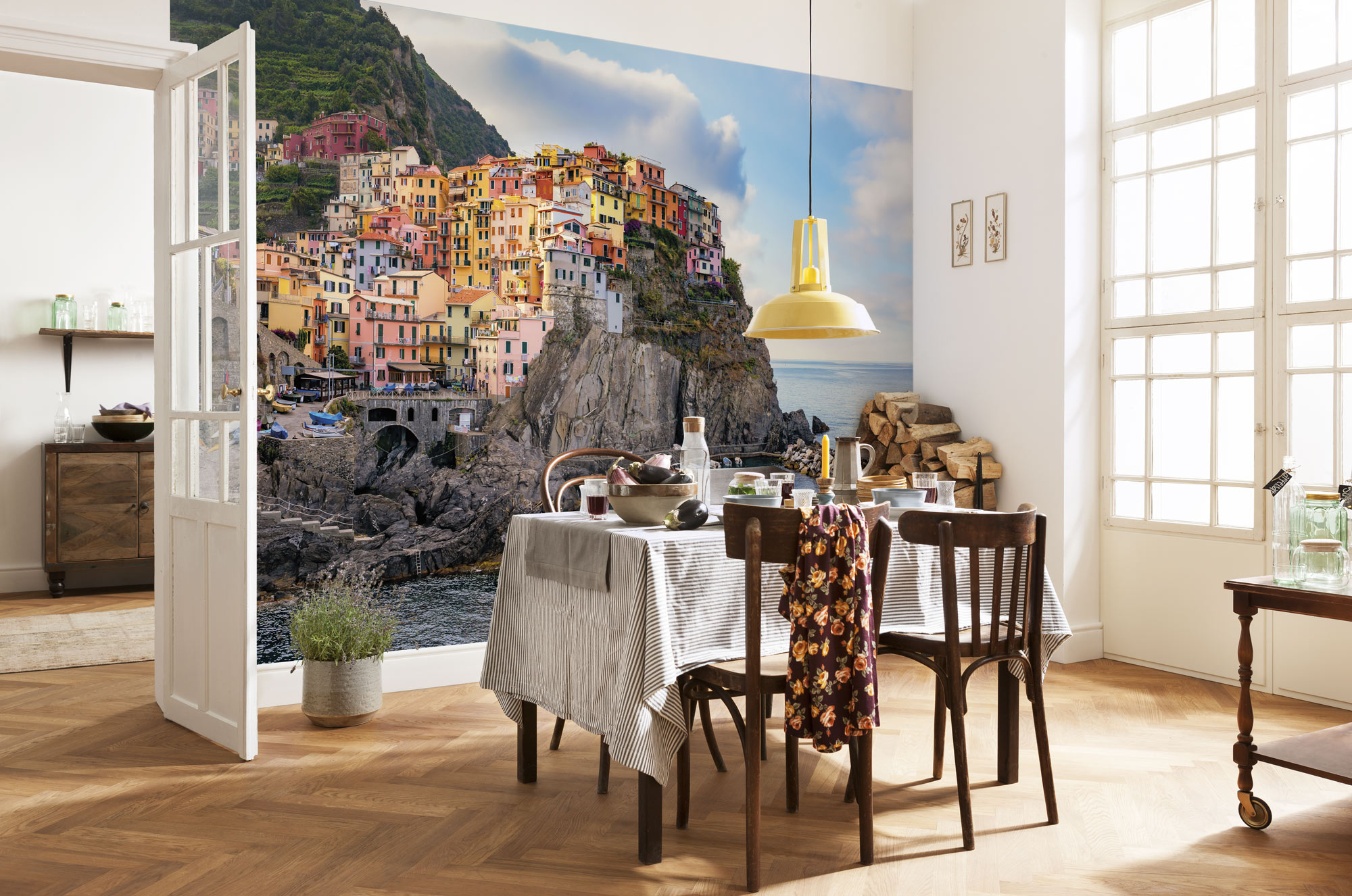 KOMAR Fototapete "Vlies - Cinque Terre - Größe 368 x 248 cm", B/L: 3,68mm x 2,48mm, Rollen:, bunt, Schlafzimmer, Tapeten, Wohnzimmer, Schlafzimmer