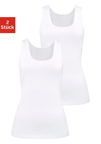 Unterhemd, (2er-Pack), aus elastischer Baumwoll-Qualität, Tanktop, Unterziehshirt