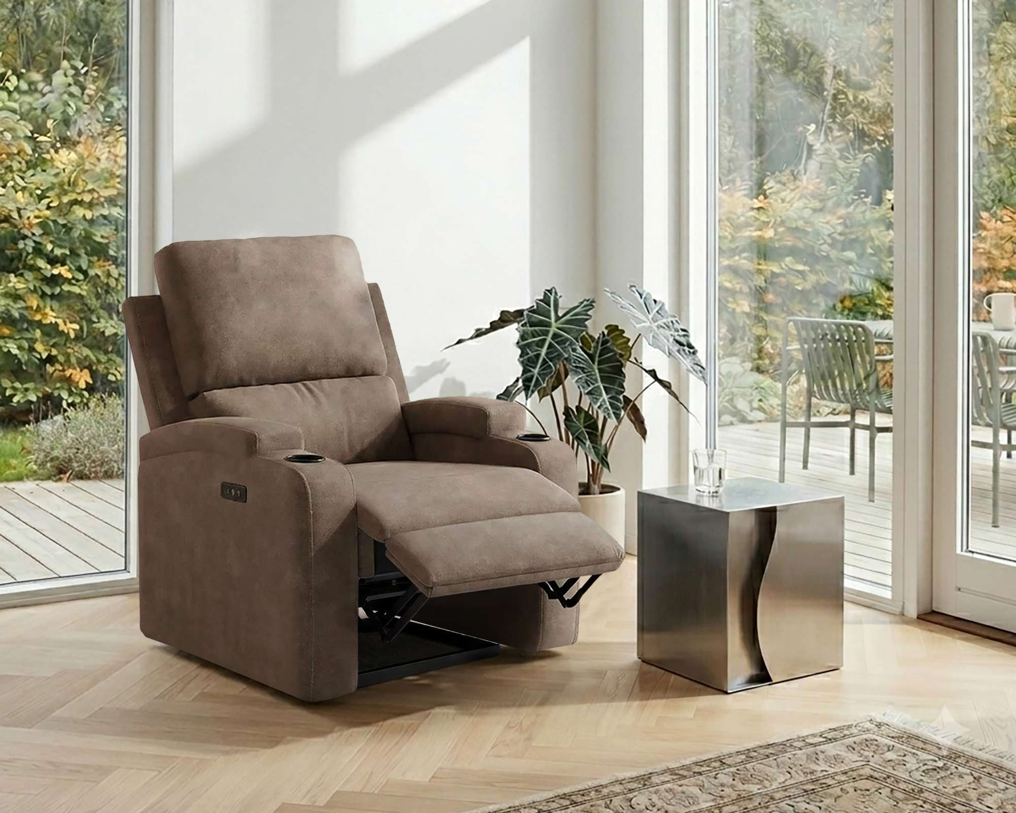OTTO home Relaxsessel "NAPORI Microfaser, Kinosessel, Multimedia-Sessel" TV-Sessel mit manueller u elektrischer Relaxfunktion u. Getränkehalter