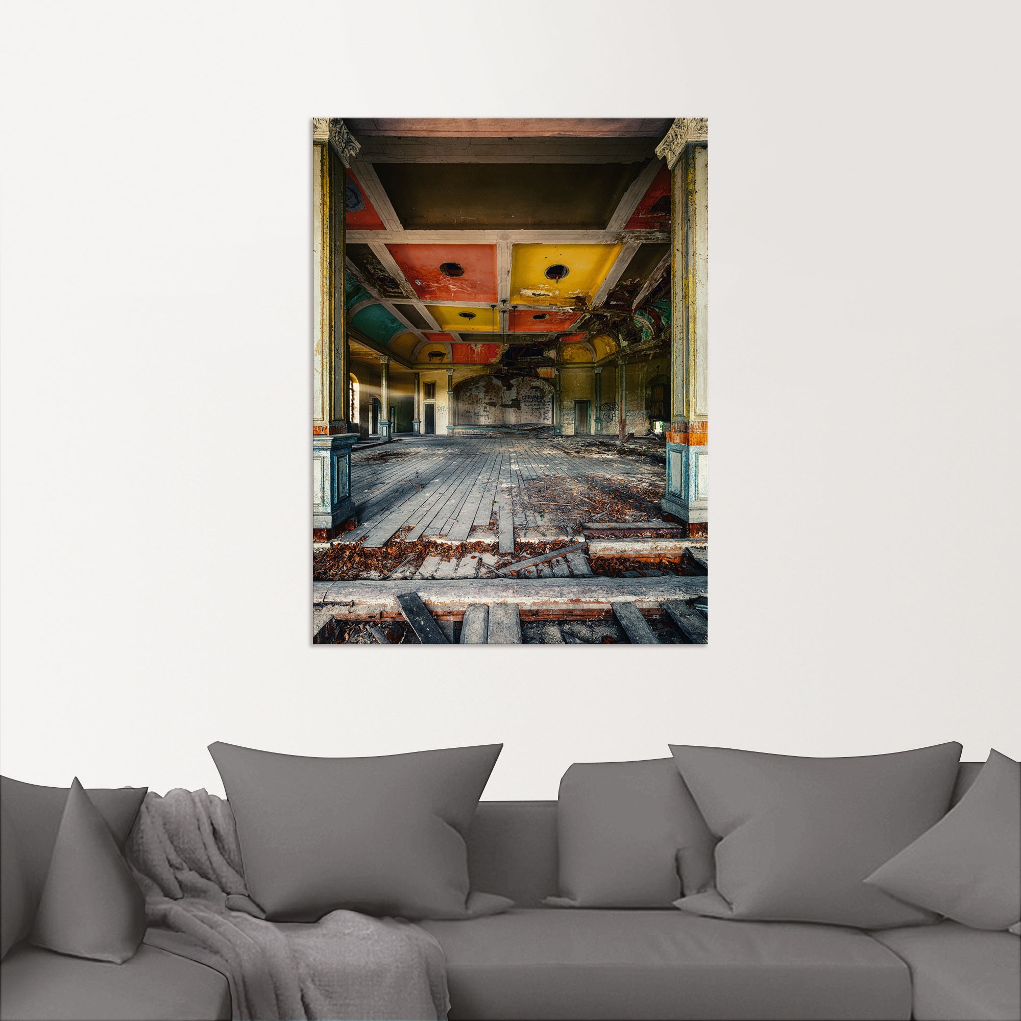 Artland Wandbild »Lost Place - Der letzte Tanz Tanzsaal«, Gebäude, (1 St.), als Alubild, Outdoorbild, Poster in verschied. Größen