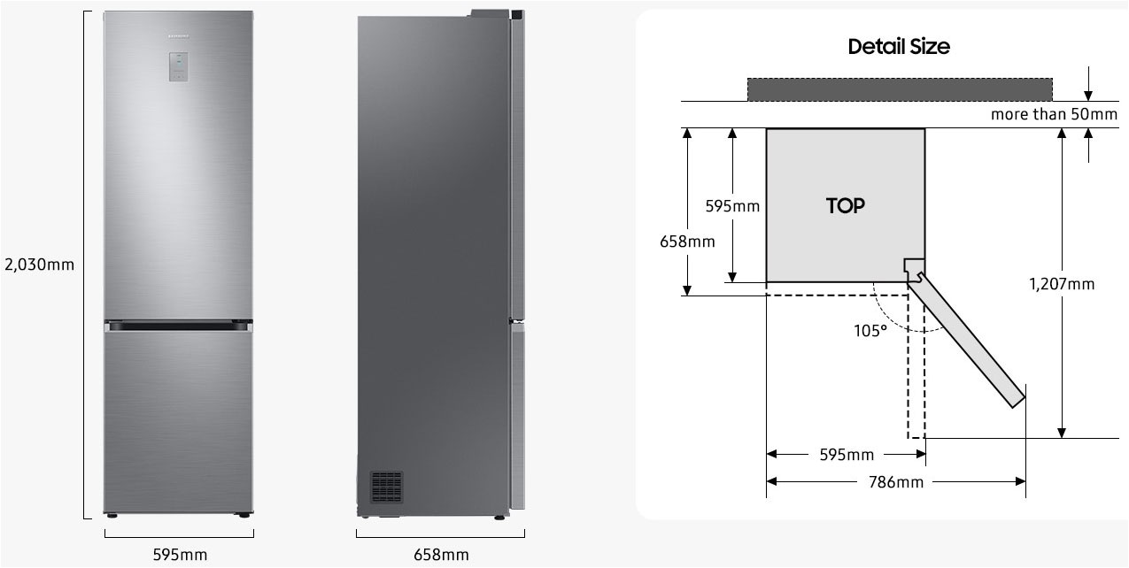 Samsung Kühl-/Gefrierkombination »RB38C600DSA«, No Frost, Power Freeze & Power Cool, Frischeschublade