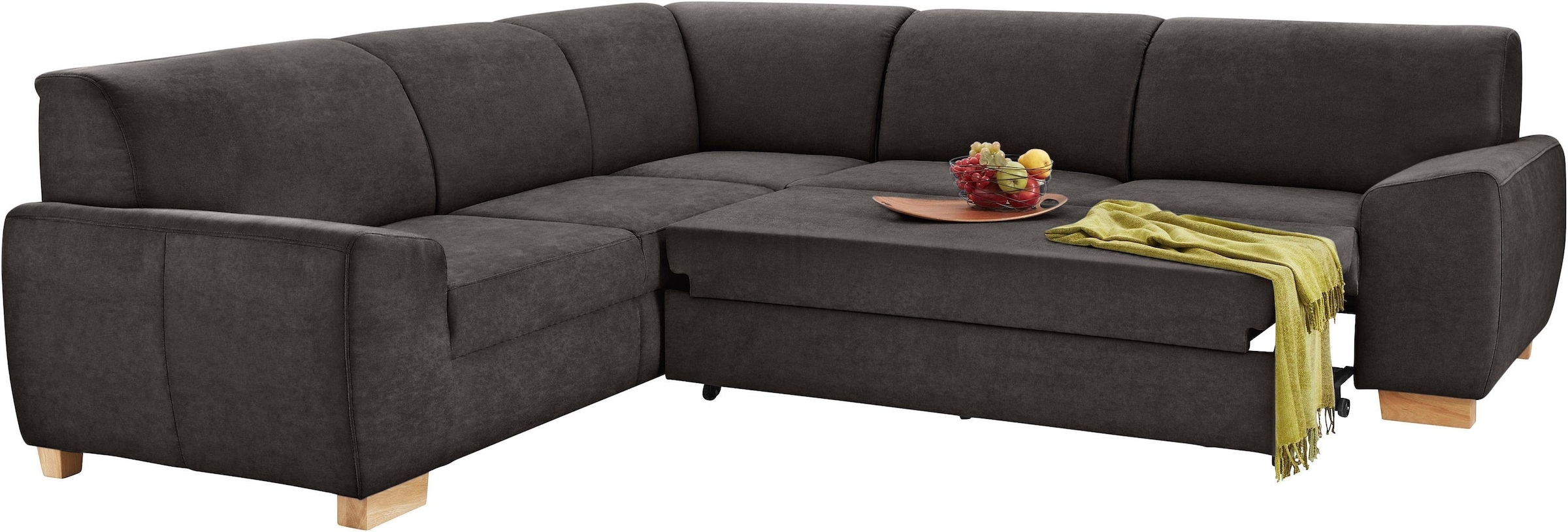 DOMO collection Ecksofa »Incanto kubische Formensprache, komfortabel, flache Armlehnen, L-Form«, wahlweise mit Bettfunktion