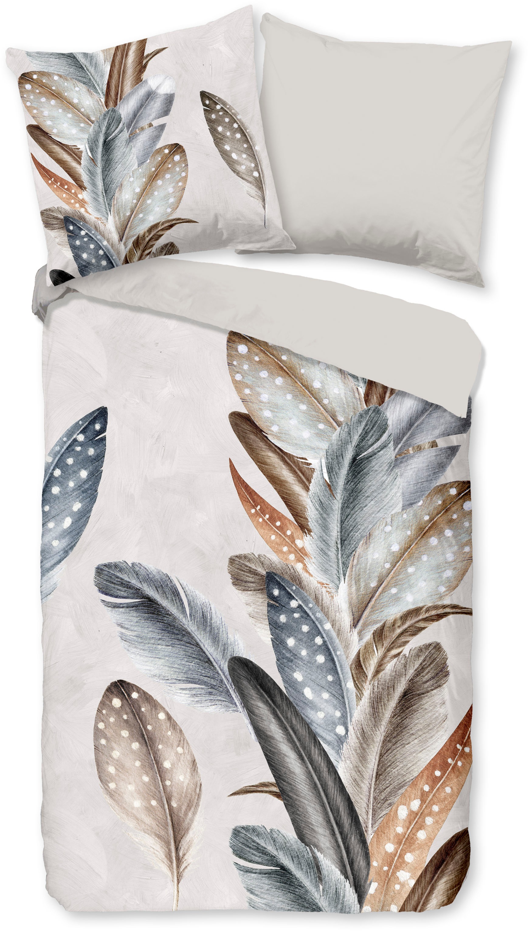 good morning Wendebettwäsche "Eina" 3 Stk. tlg. Biber, 135x200, Warm, Weich günstig online kaufen