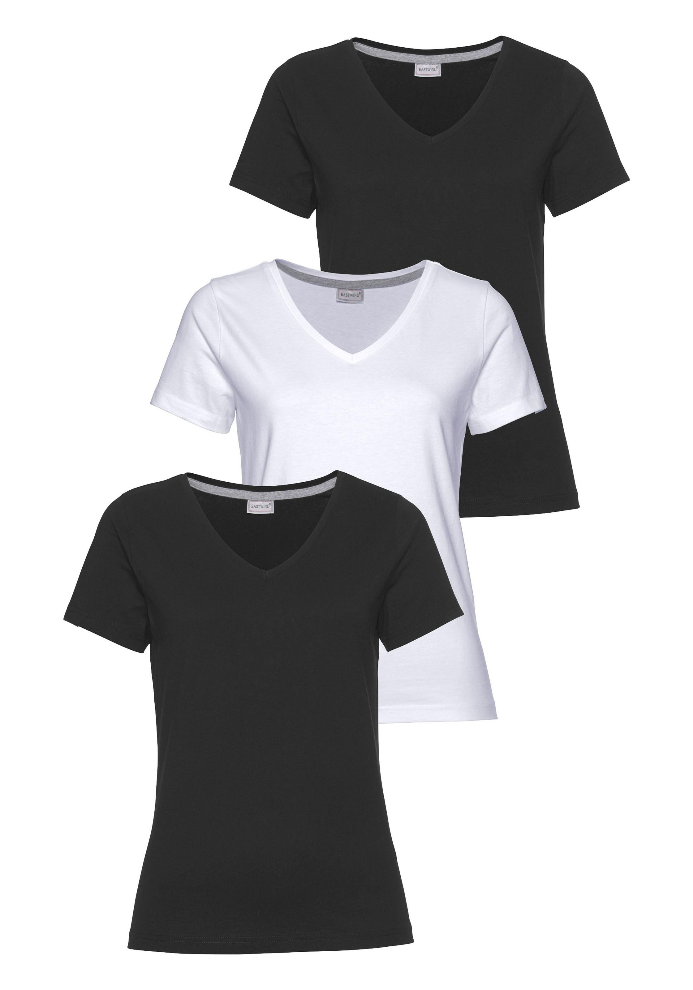 Eastwind T-Shirt 3er-Pack, Kurzarm, figurumspielend, aus Baumwolle, im 3er- günstig online kaufen