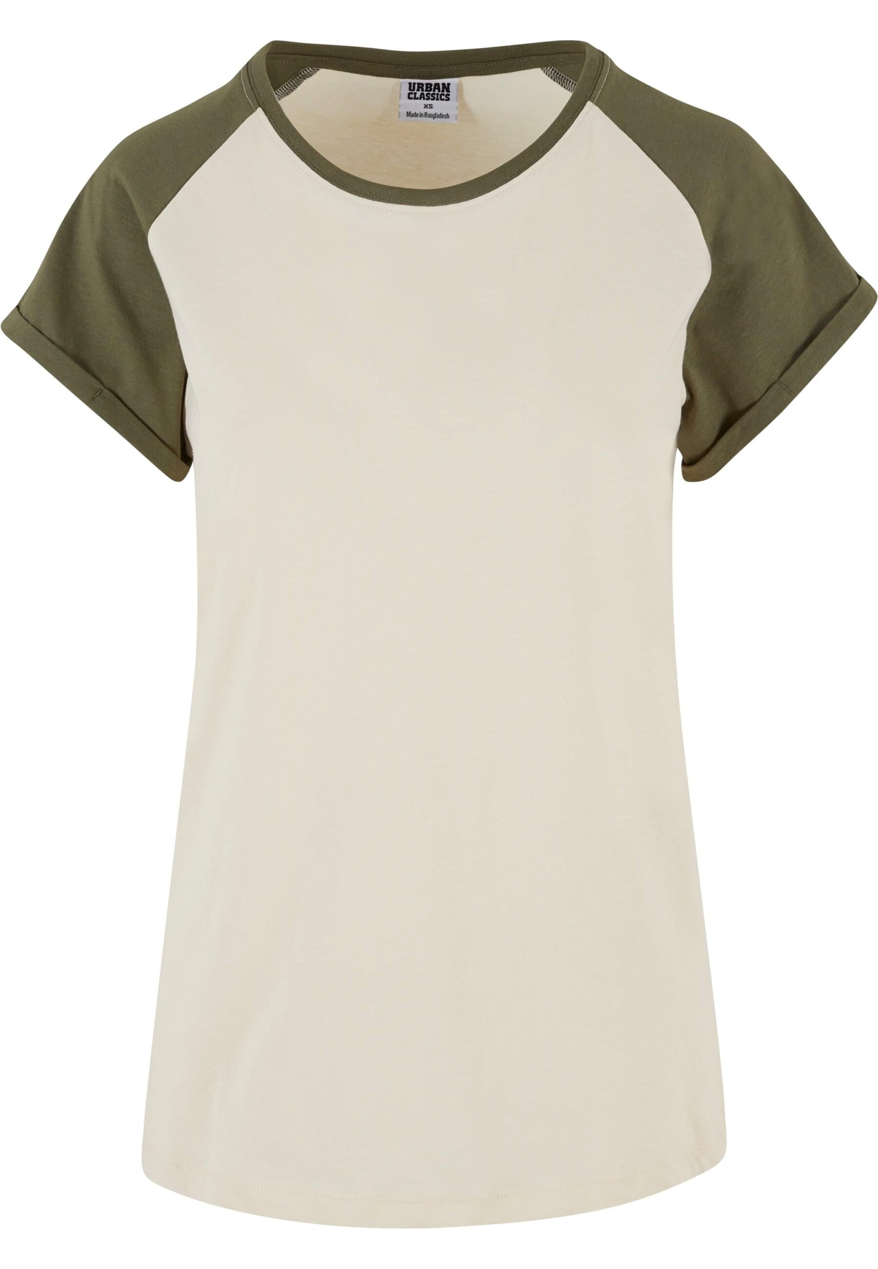 URBAN CLASSICS Kurzarmshirt "Urban Classics Damen Ladies Contrast Raglan Te günstig online kaufen