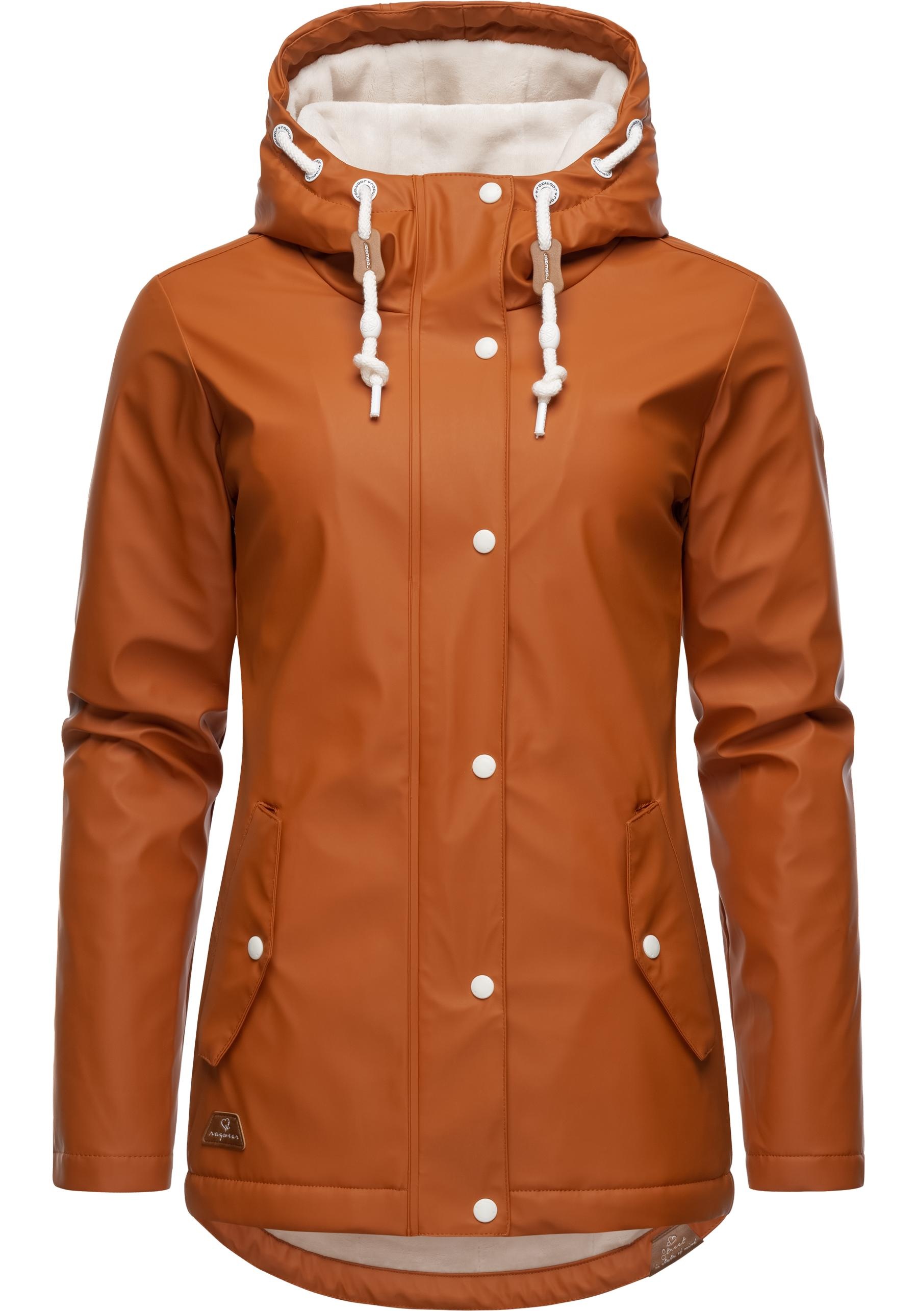 Ragwear Regenjacke "Marge", mit Kapuze, warm gefütterter Damen Winter Regenmantel