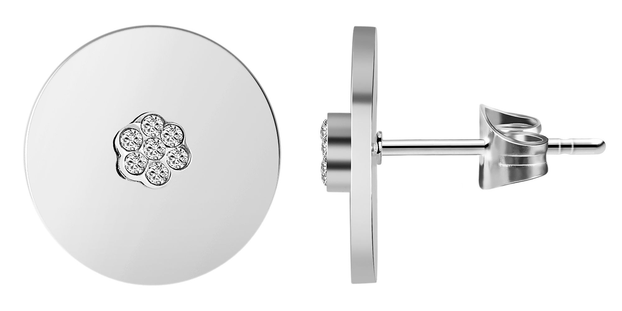 Thumbnail - Adelia´s Paar Ohrhänger "Damen Ohrringe – Ohrstecker aus Edelstahl mit Strass Steinchen" Perfekt als Geschenk zum einen ...