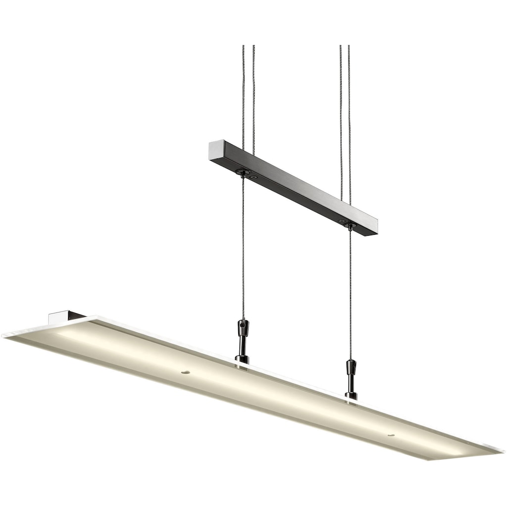 B.K.Licht Pendelleuchte, 1 x LED-Platine 20 Watt, 1.600lm, 3.000K, dimmbar, stufenlos höhenverstellbar von 950-1750 mm