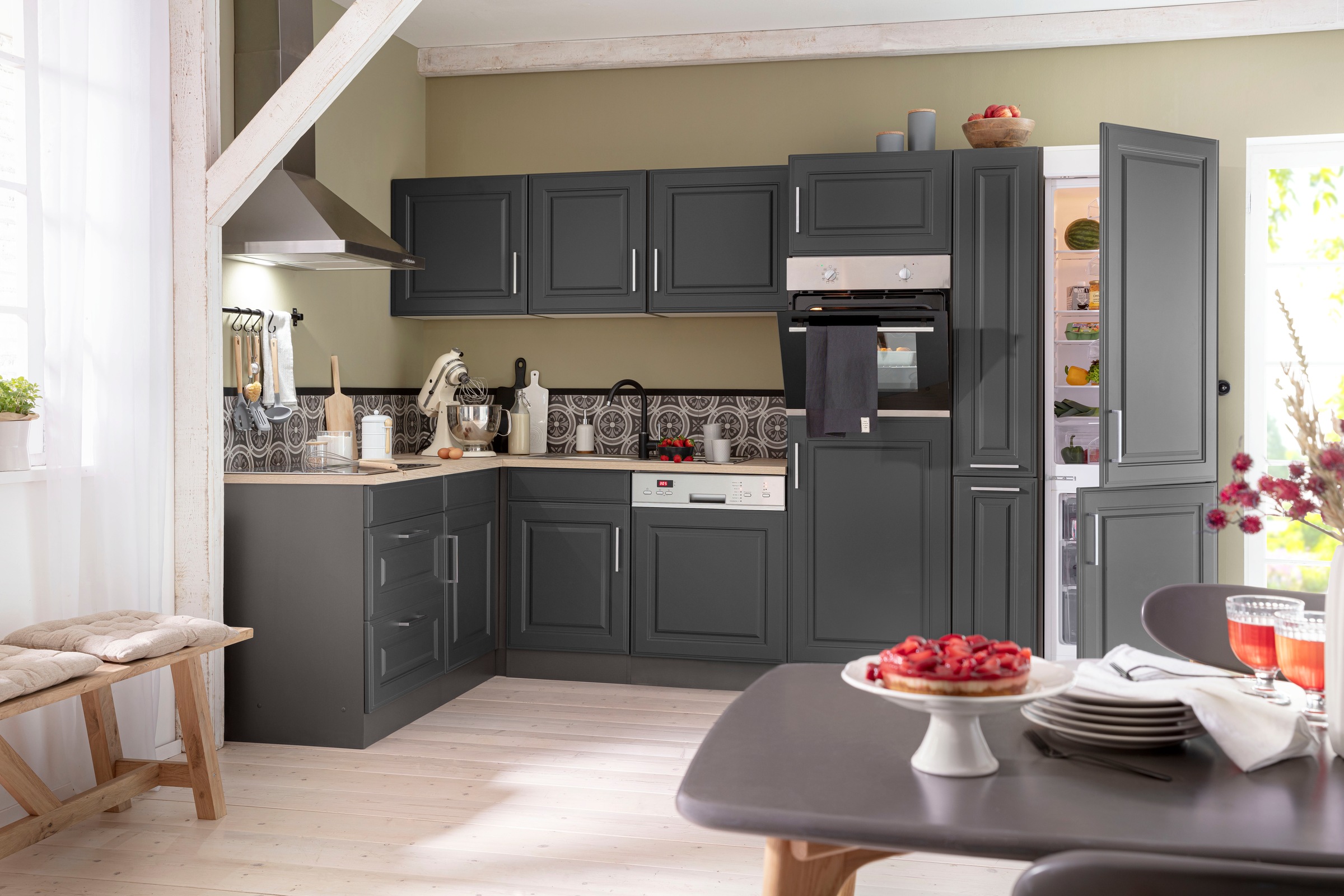 KOCHSTATION "KS-Stockholm" Stellbreite 320/170 cm, mit hochwertigen MDF Fro günstig online kaufen