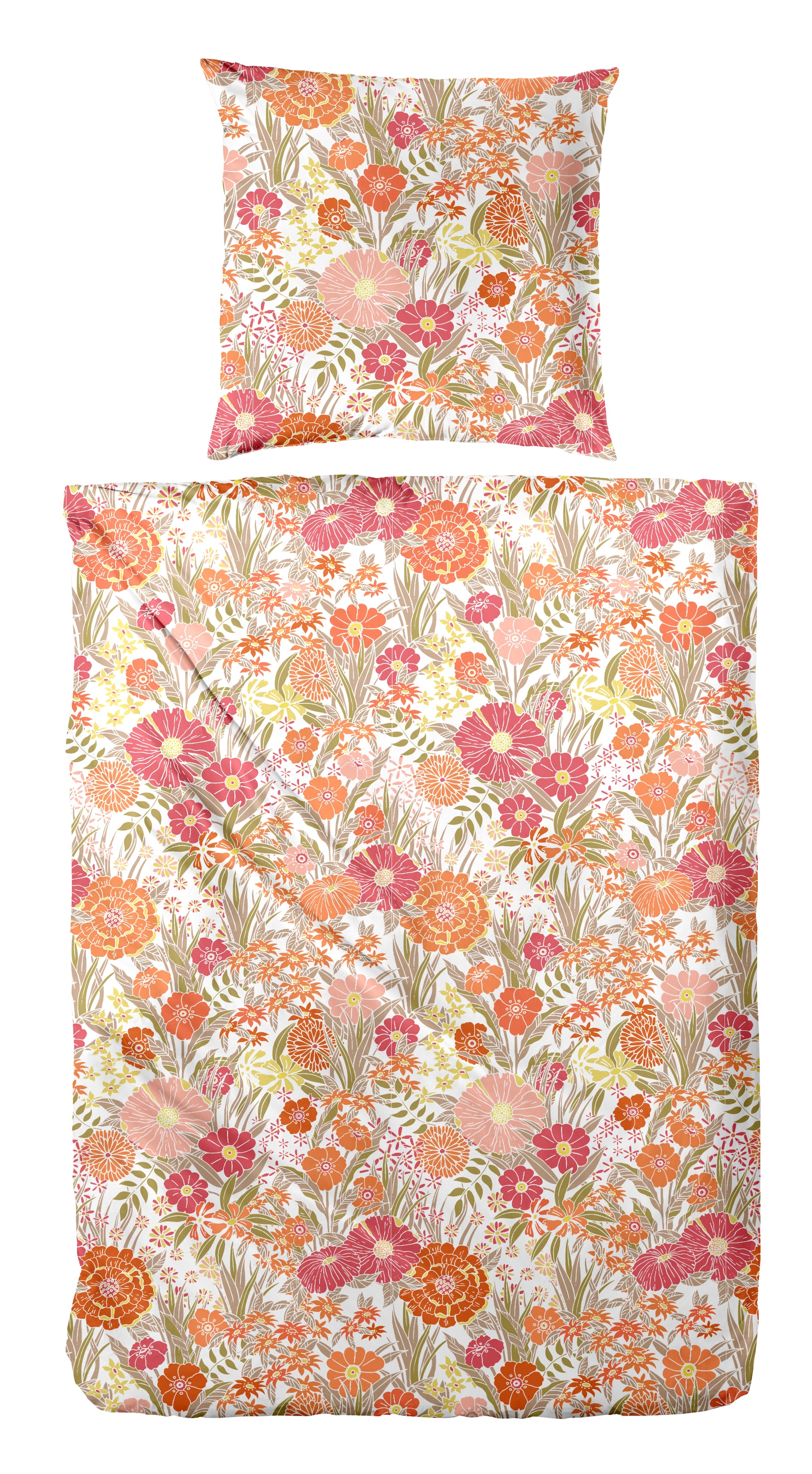 Primera Bettwäsche "Perkal-Bettwäsche Wonderful" 2 Stk. mit einem lebendigen Blumenmuster