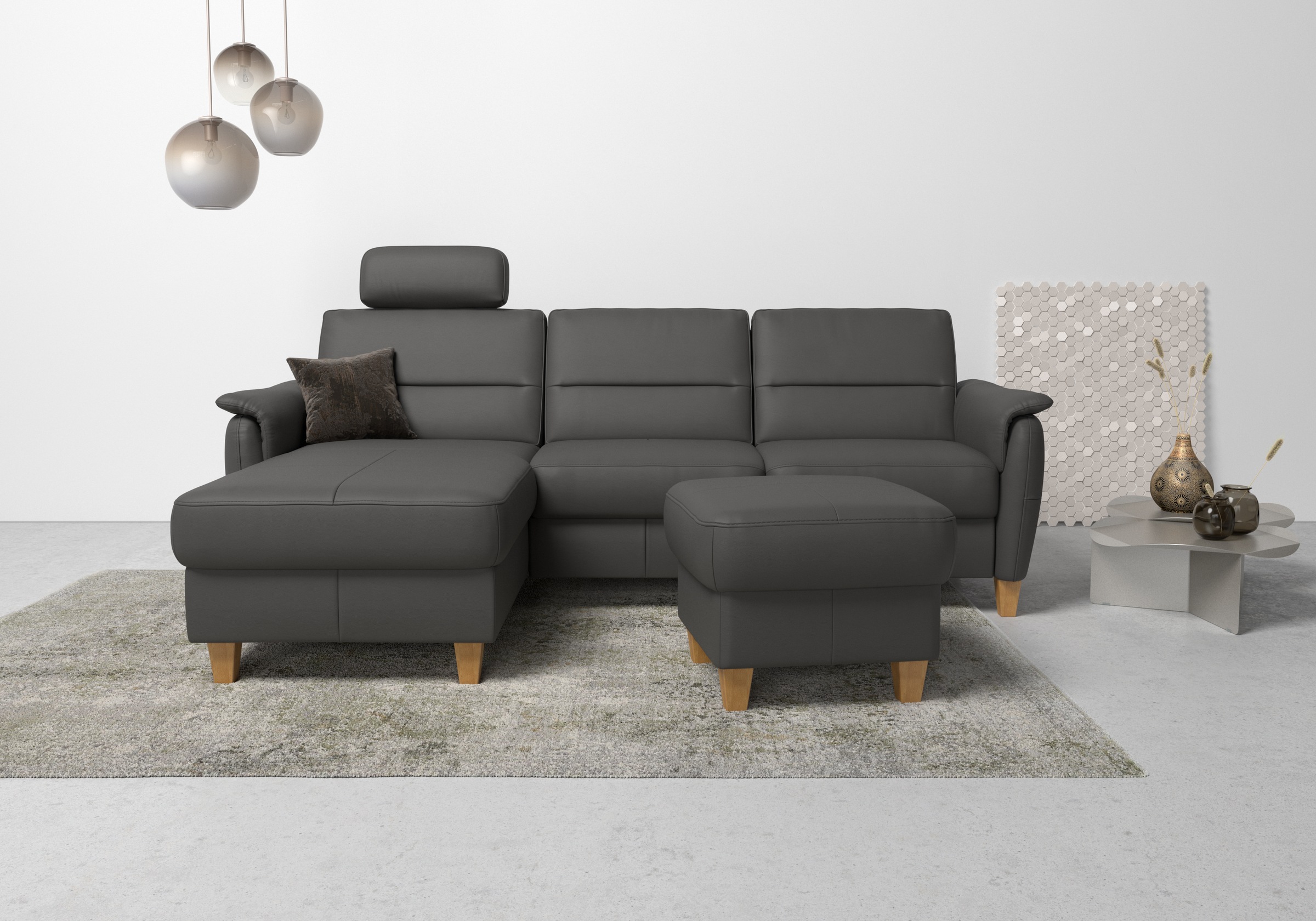 Home affaire Ecksofa »Palmera L-Form«, Federkern, wahlweise mit Bettfunktion und mit/ohne Bettkasten