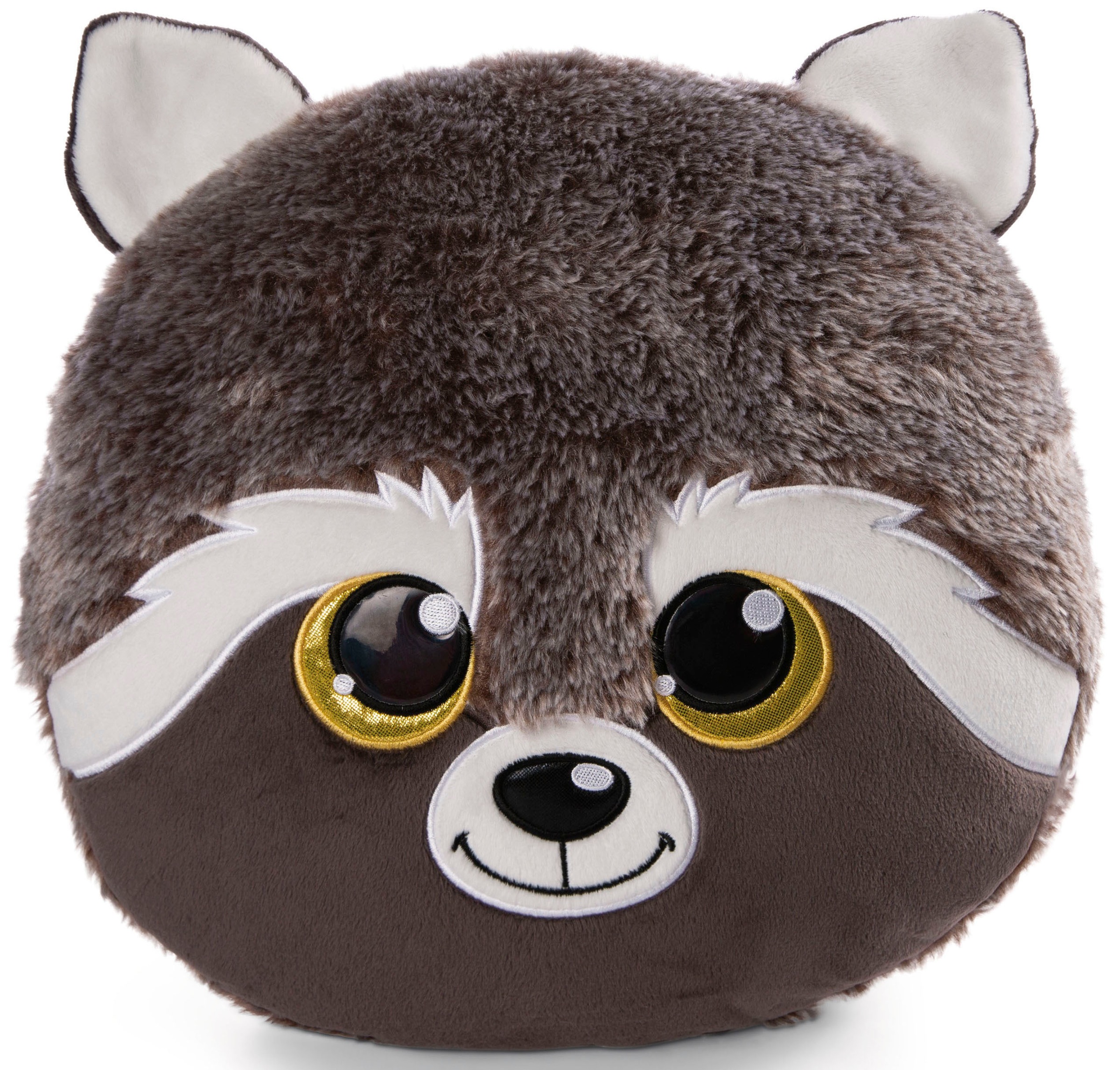 NICI Kinder Dekokissen "Glubschis, Waschbär Clooney, 33 cm", B/L: 32cm x 12cm, 1 Stk., grau, Polyester, B:32cm H:33cm L:12cm,