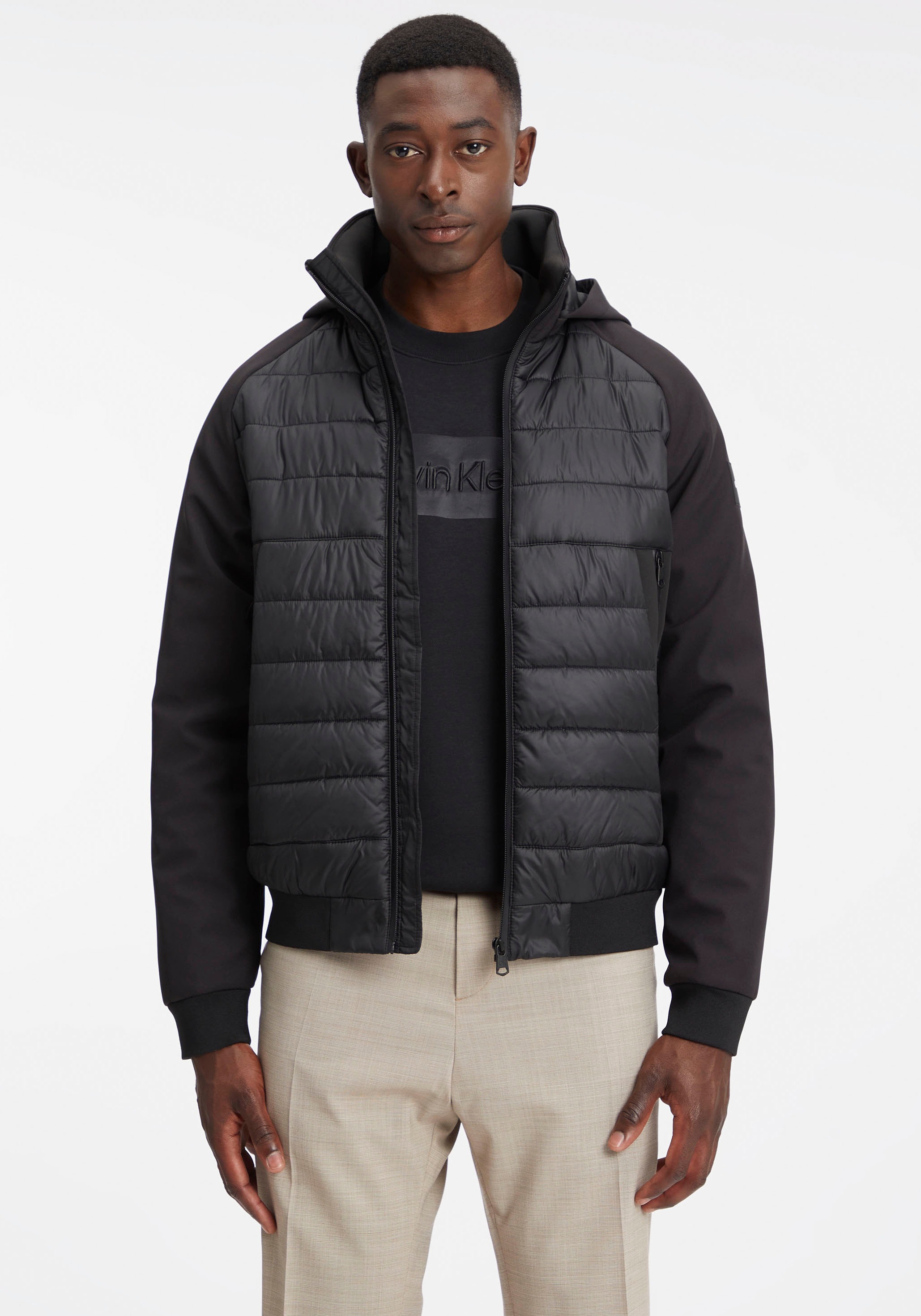 Calvin Klein Steppjacke »ESSENTIAL MIX MEDIA JACKET«, mit Kapuze, mit abnhembarer Kapuze kaufen