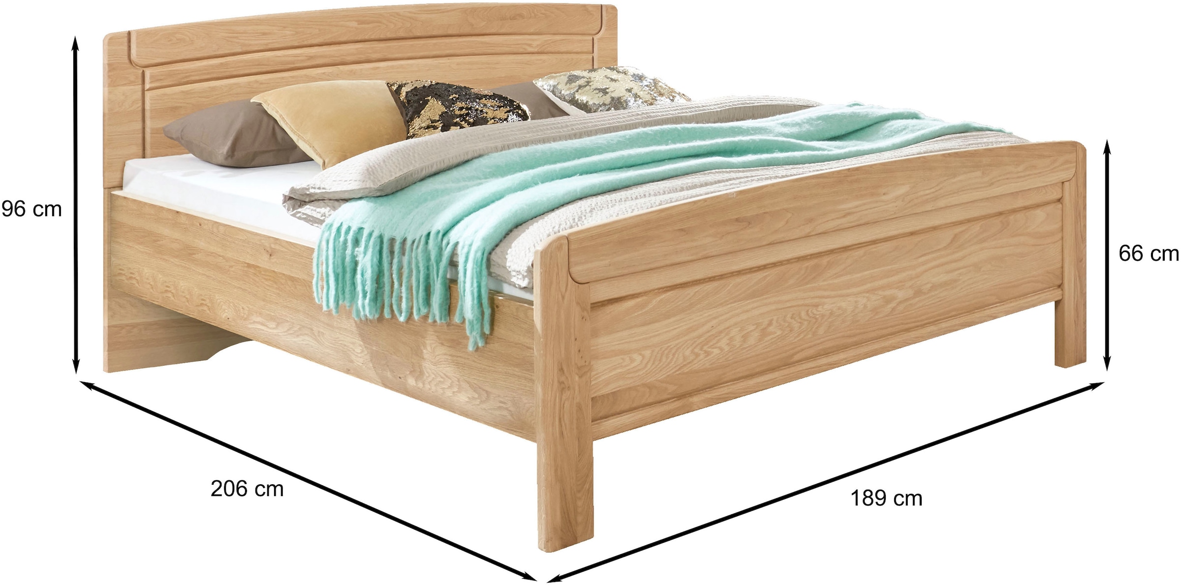 WIEMANN Holzbett »Kiruna, schöner Landhausstil, Made in Germany«, 4-fache Liegenhöhenverstellung, in vielen Breiten erhältlich