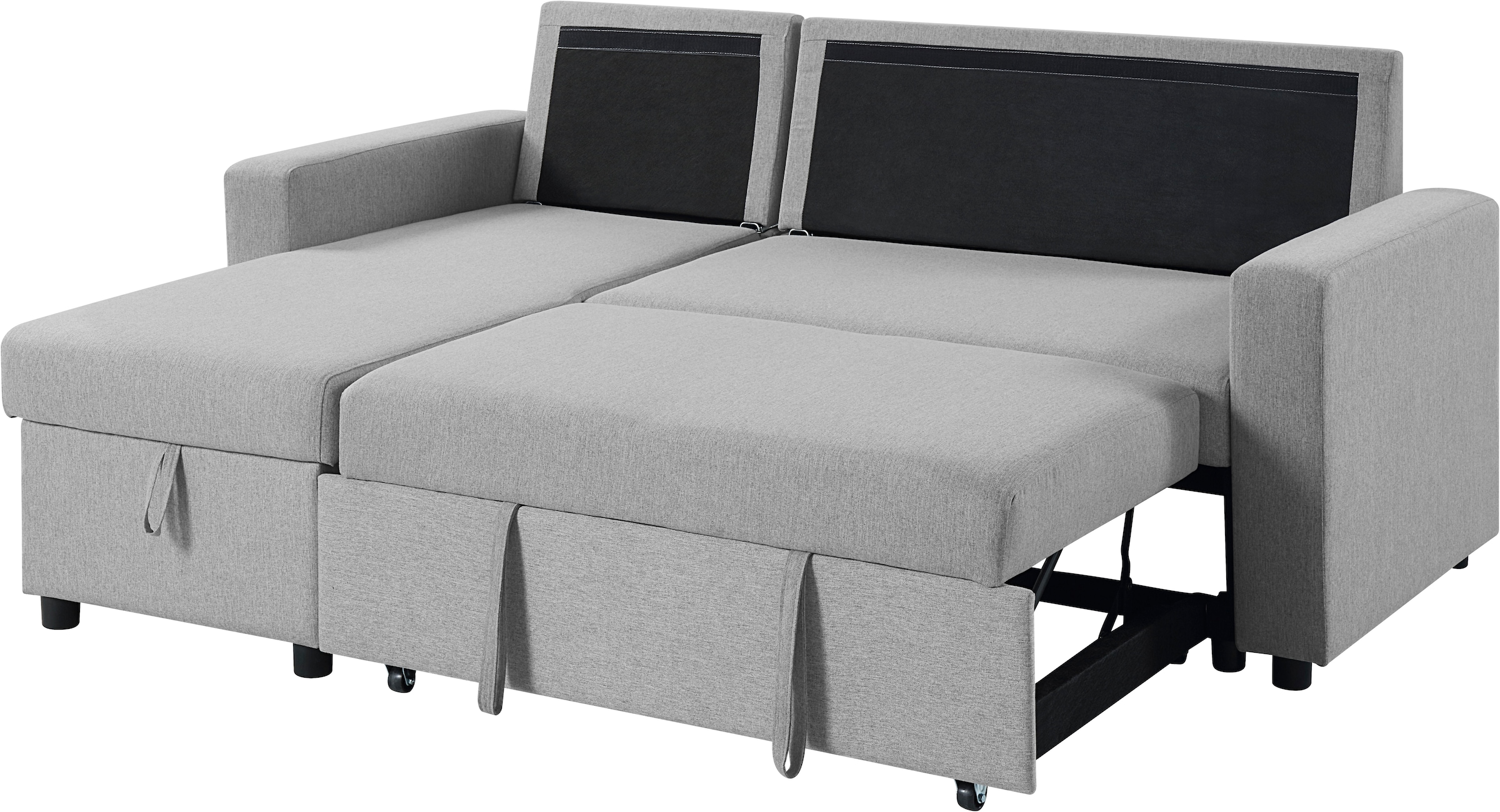 ATLANTIC home collection Ecksofa »Gino L-Form«, mit Schlaffunktion und Stauraum, Recamiere beidseitig montierbar