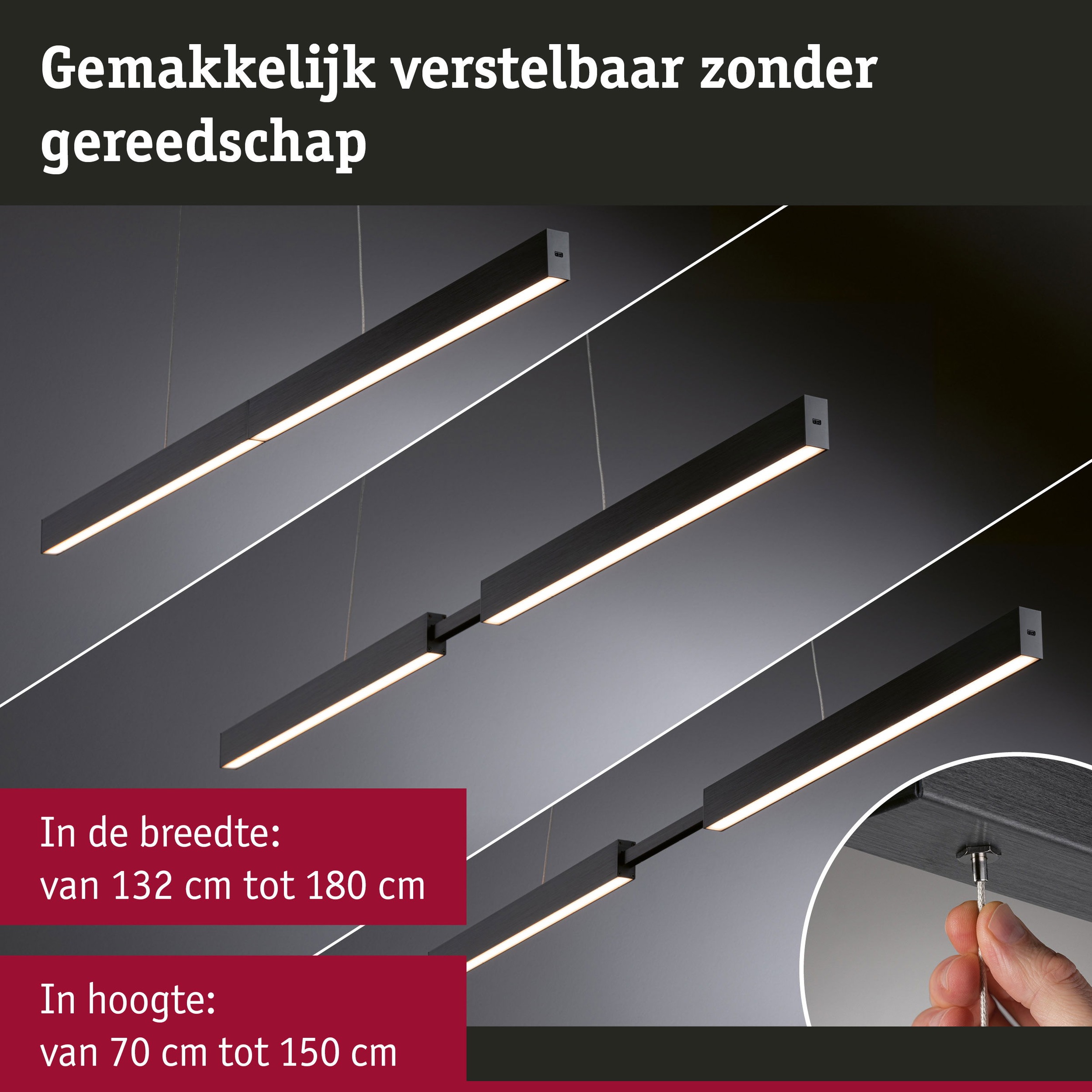 PAULMANN LED Pendelleuchte "LED Pendelleuchte Aptare dimmbar", schwarz, 2, H: 150cm, 1 Stk., Leuchten, Memoryfunktion, LED Pendelleuchte 3