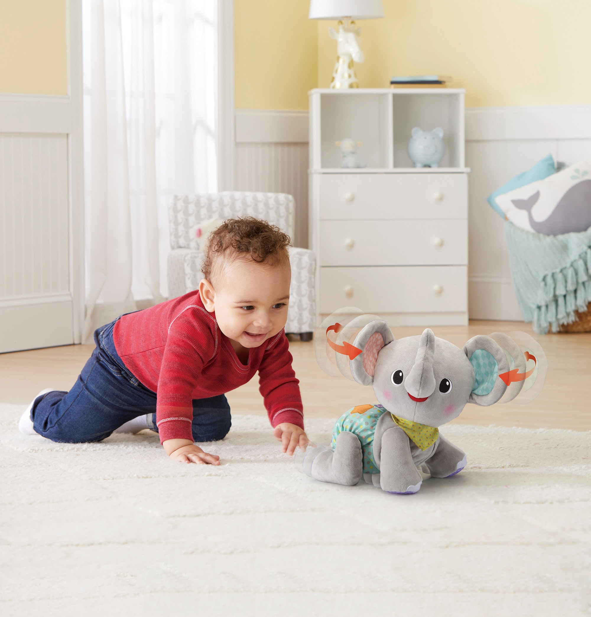 Vtech® Kuscheltier »VTechBaby, Krabbel mit mir - Elefant, grau«