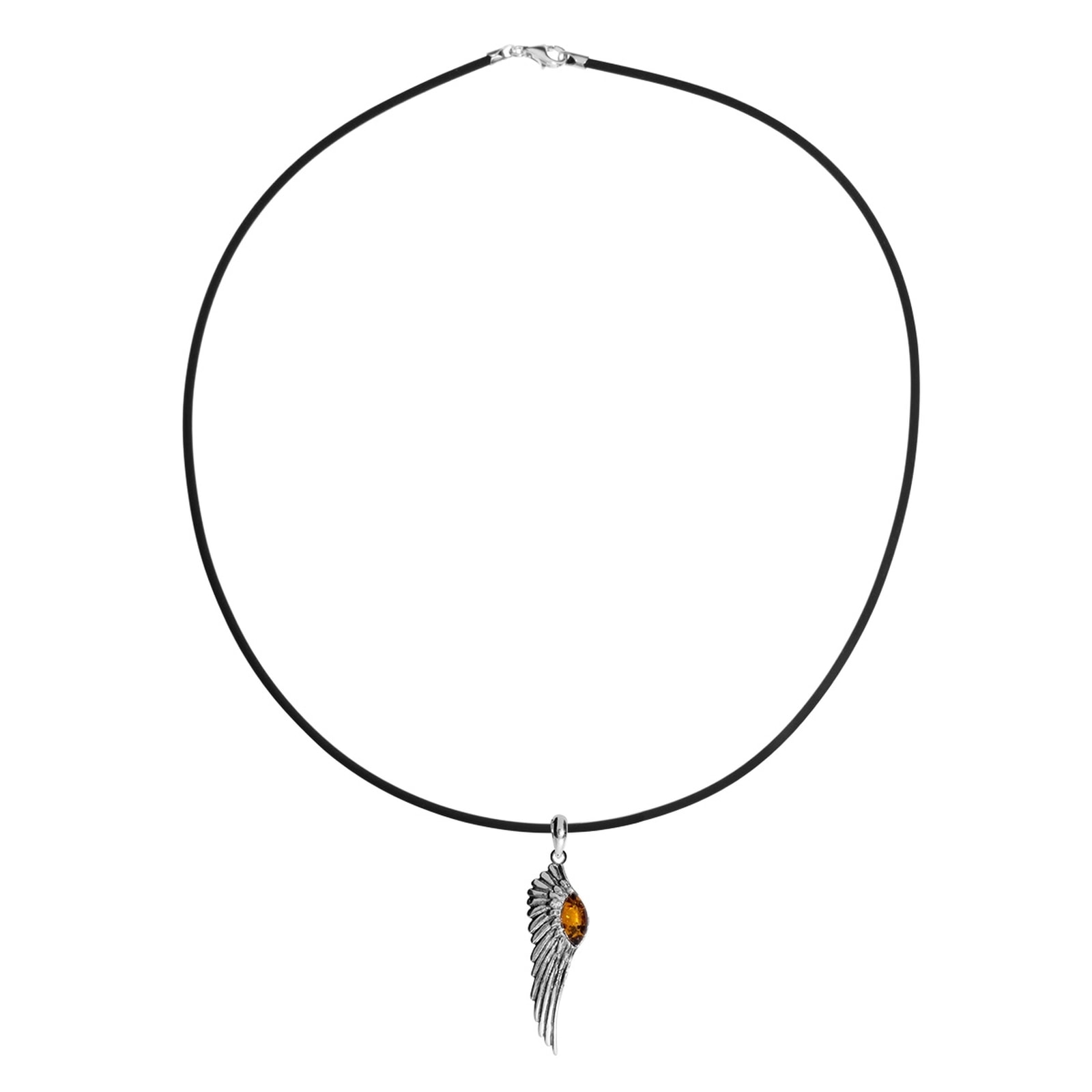 OSTSEE-SCHMUCK Kette mit Anhänger »- Engelsflügel - Silber 925/000 - Bernstein«